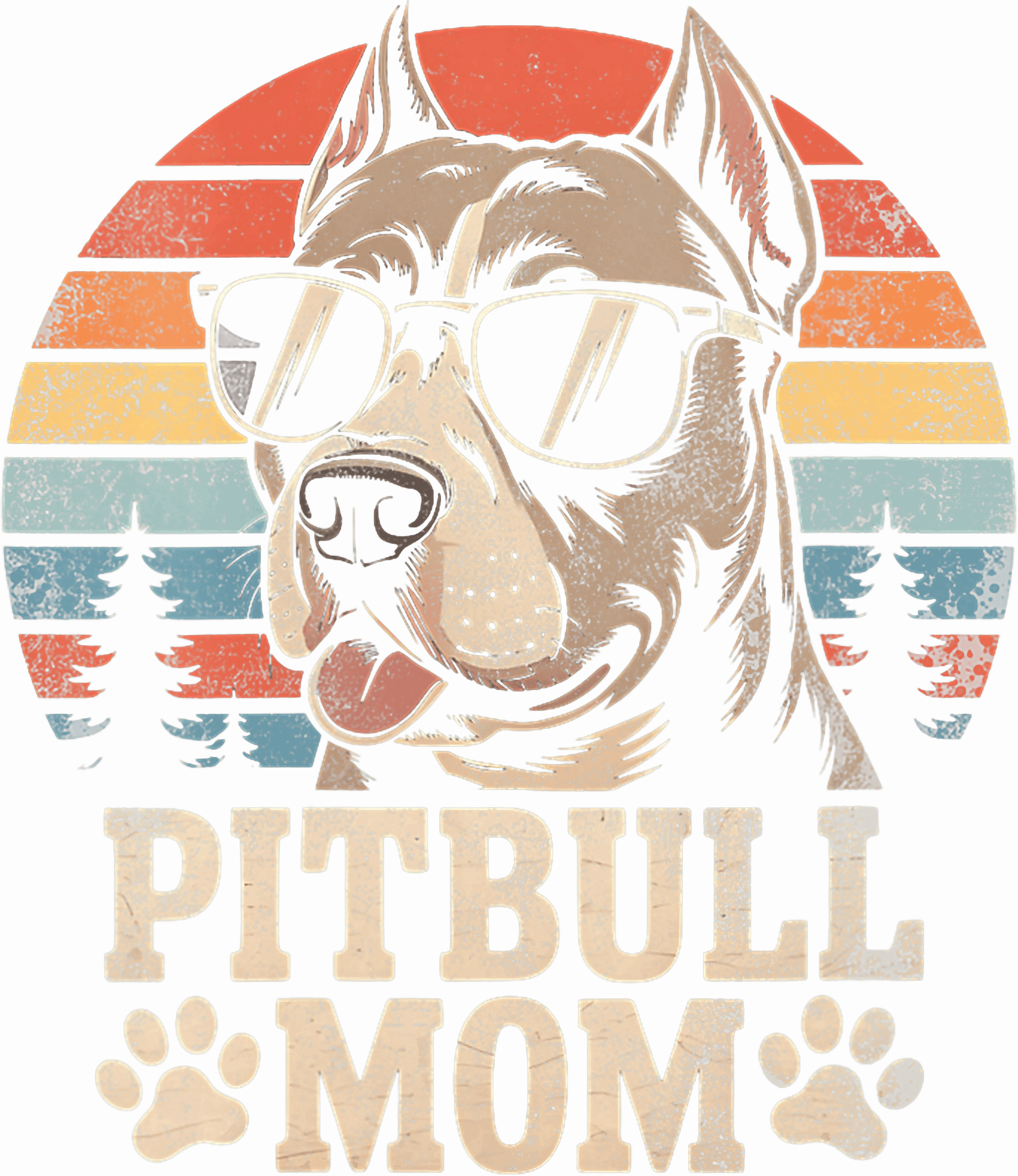 Pitbull Mom Vintage Retro Sunglasses Dog Lover DTF Transfer