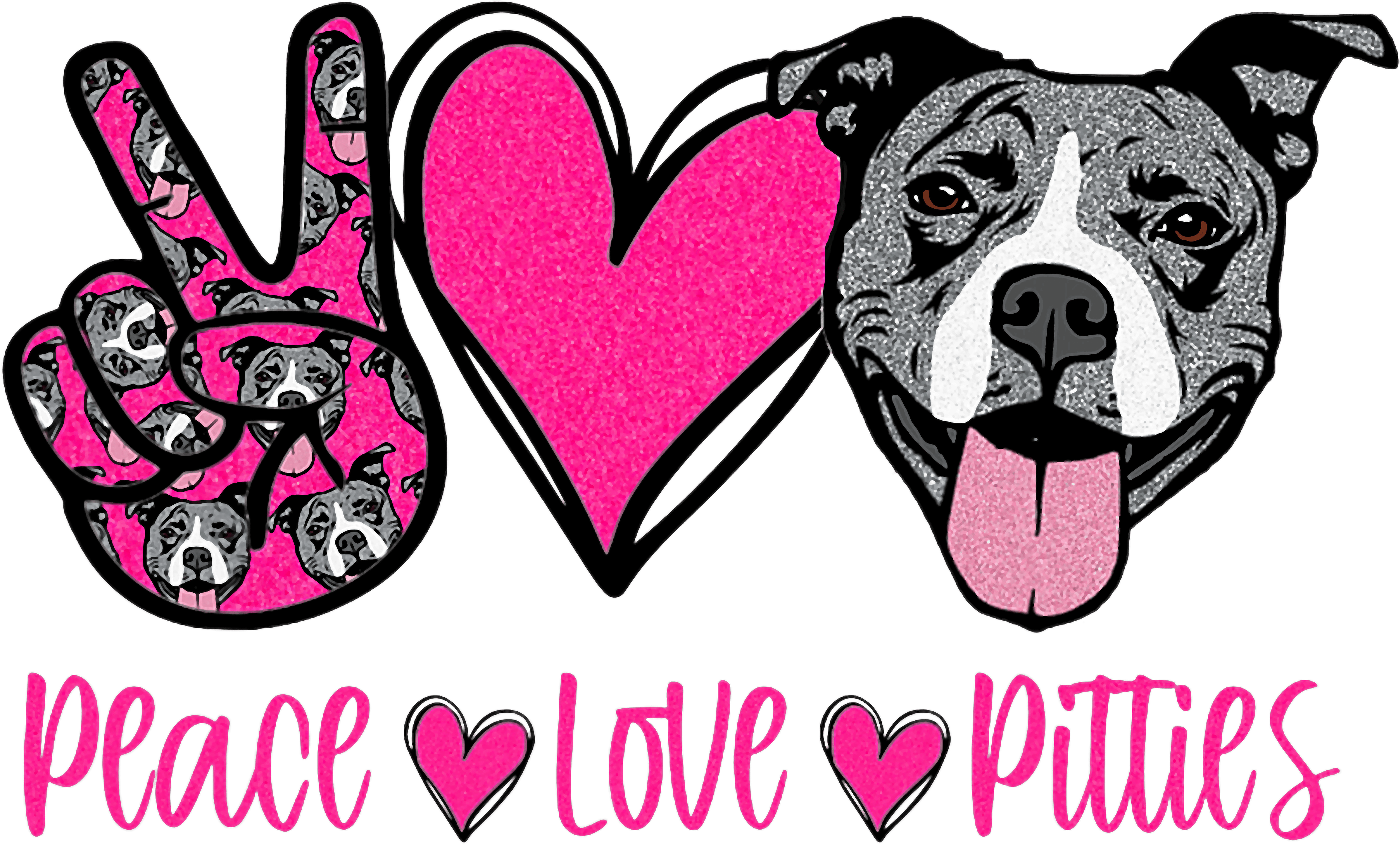 Peace Love Pitties DTF Transfer
