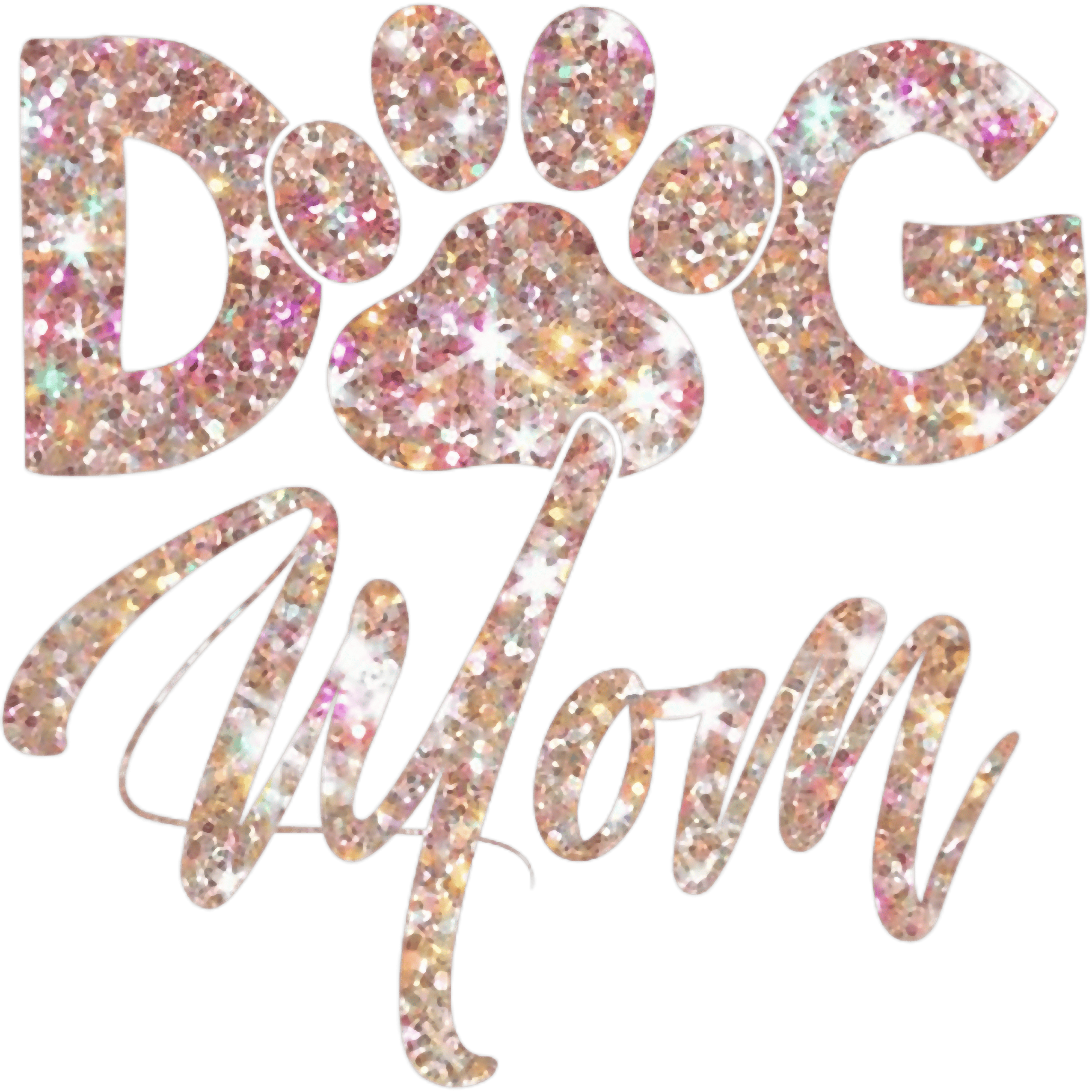 Dog Mom Glitter Paw Print DTF Transfer