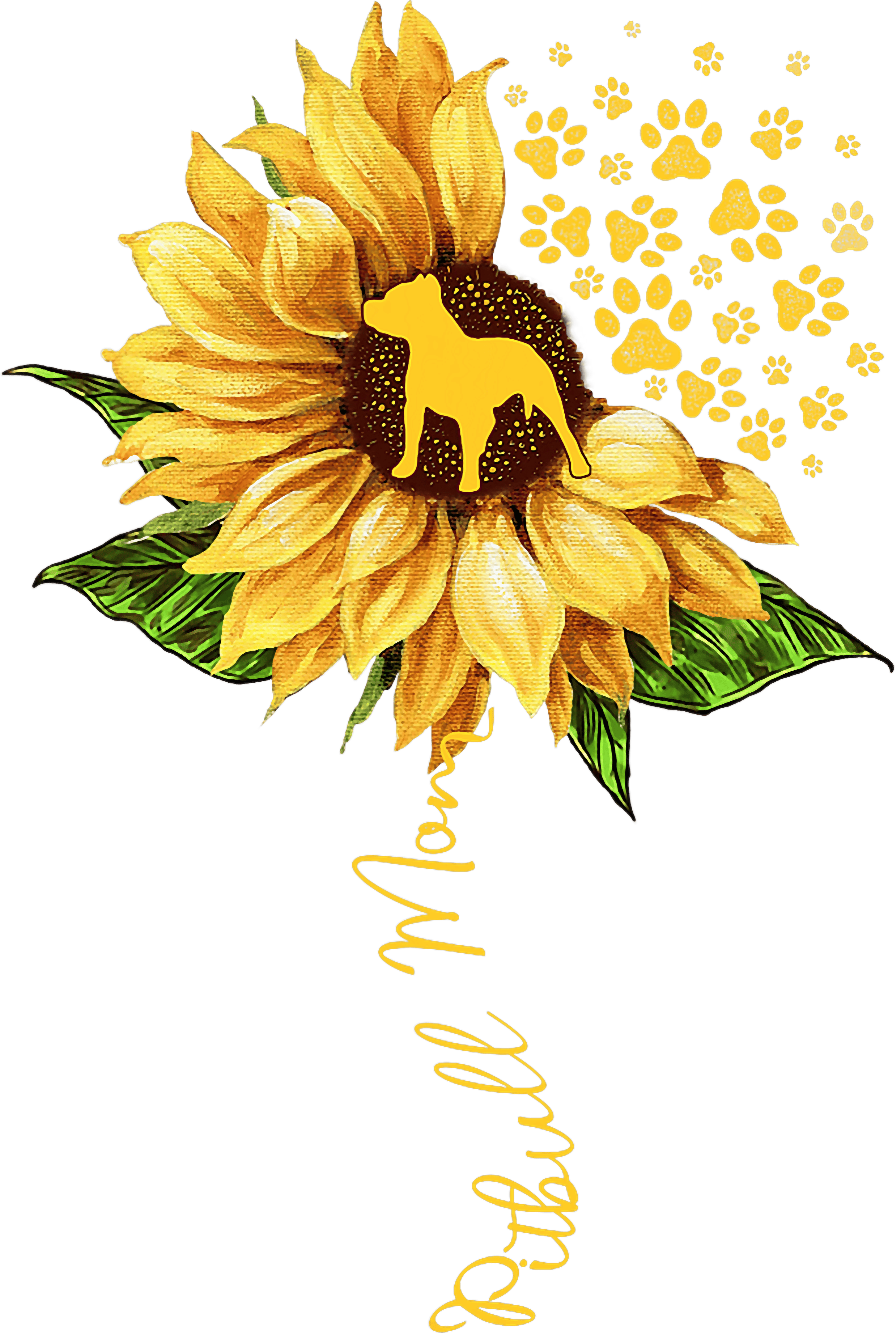 Pitbull Sunflower DTF Transfer