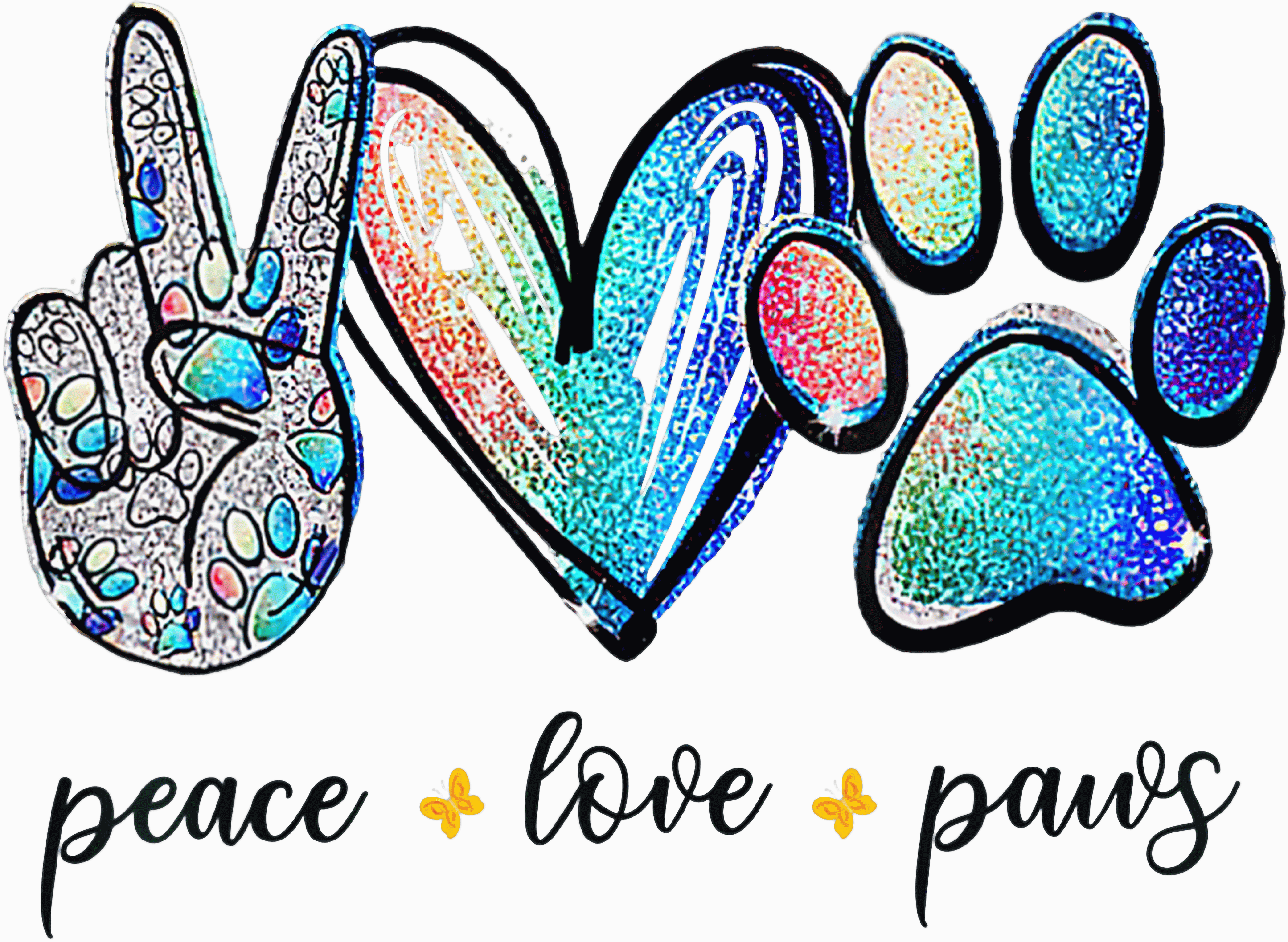 Peace Love Paws DTF Transfer