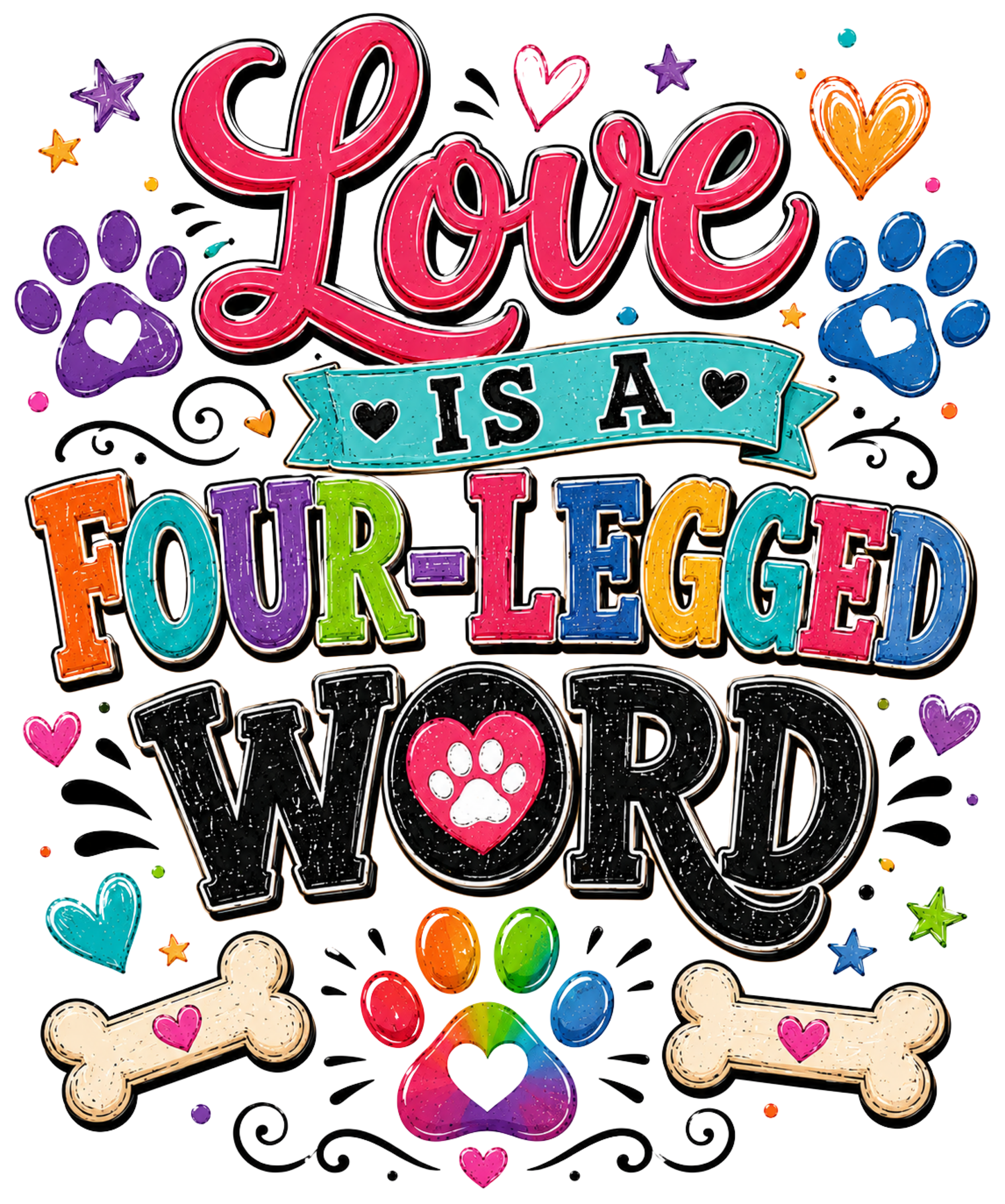 Love Is A Four Legged Word DTF Transfer