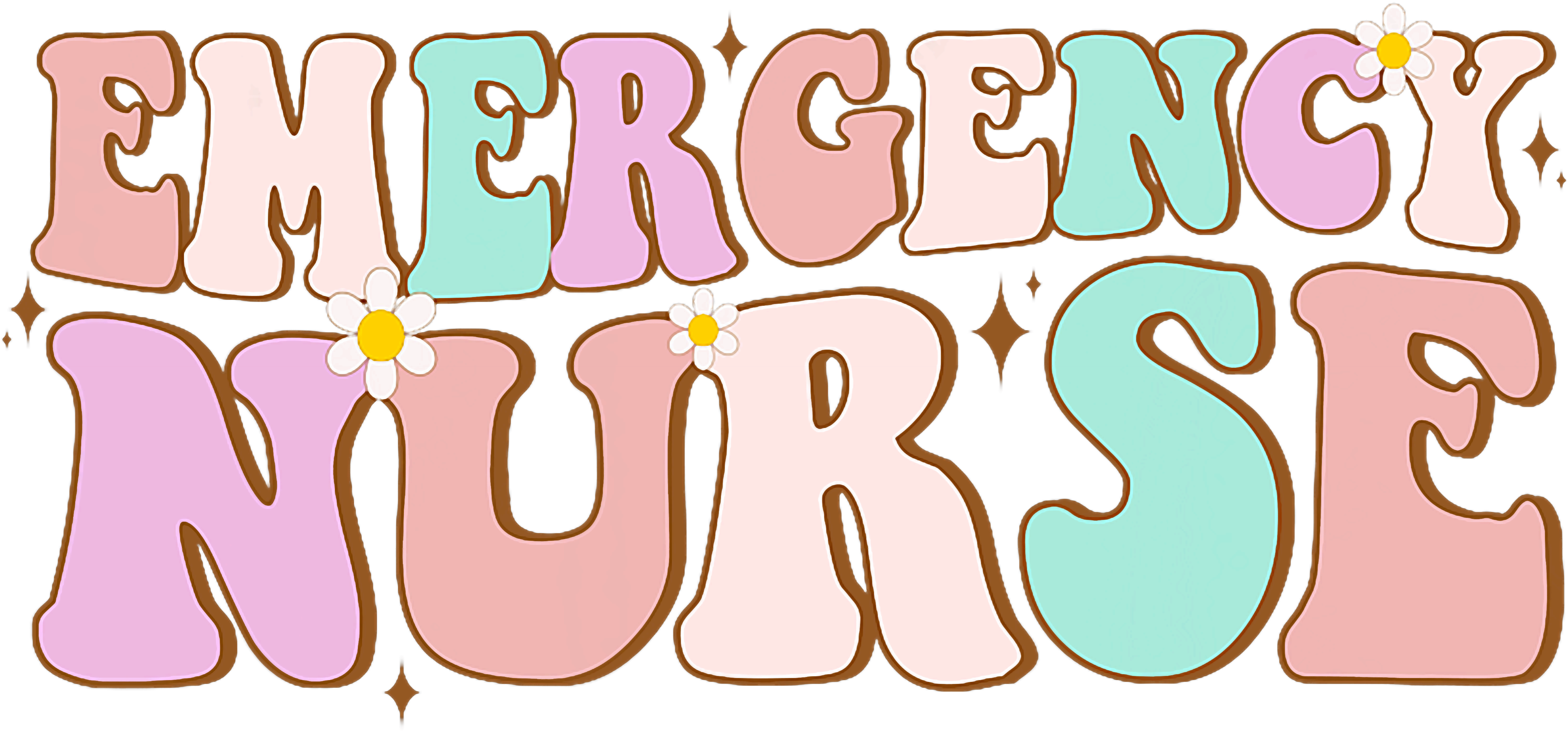Emergency Nurse Pastel Daisy DTF Transfer