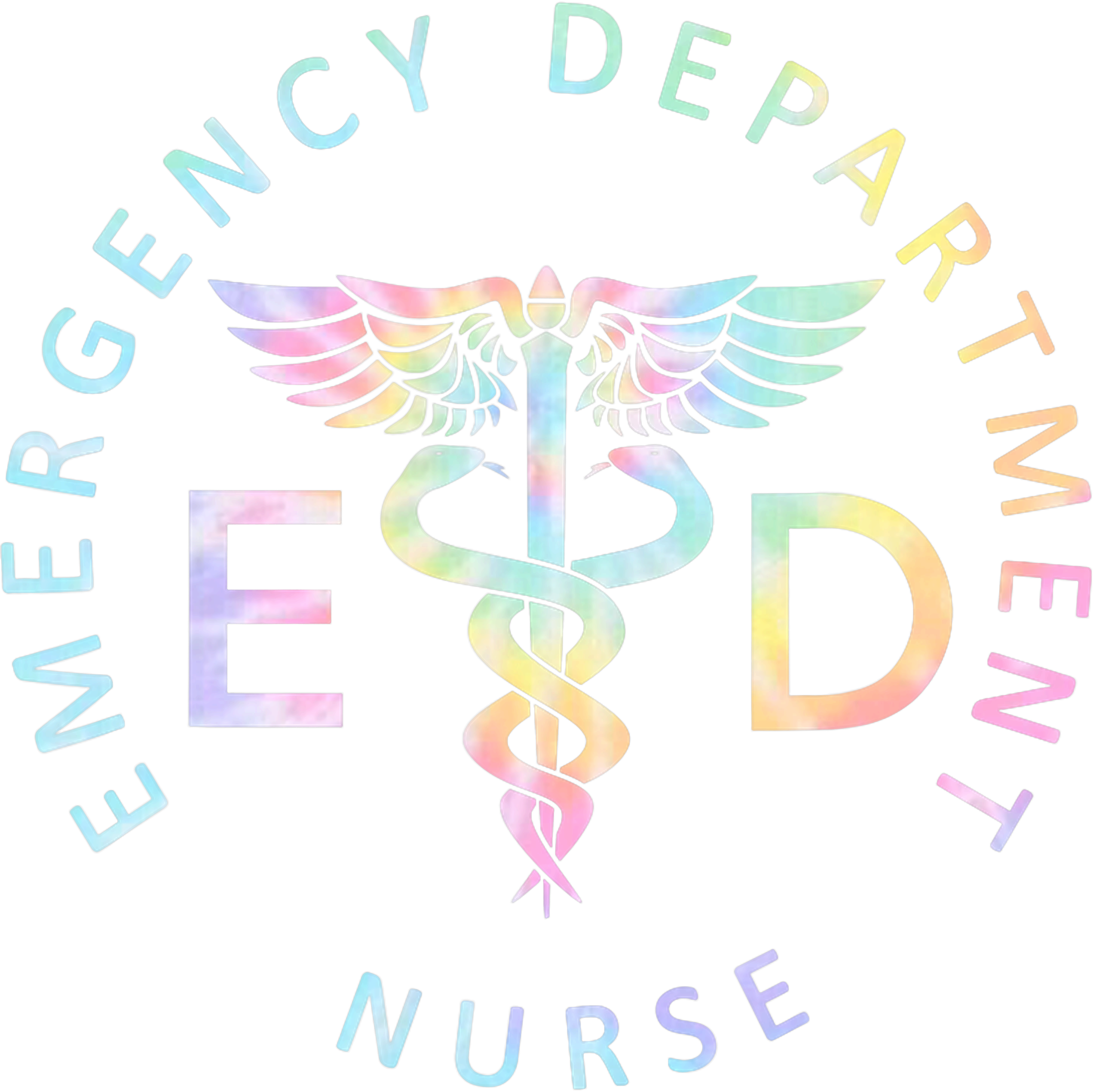 Emergency Department Nurse Pastel Caduceus DTF Transfer