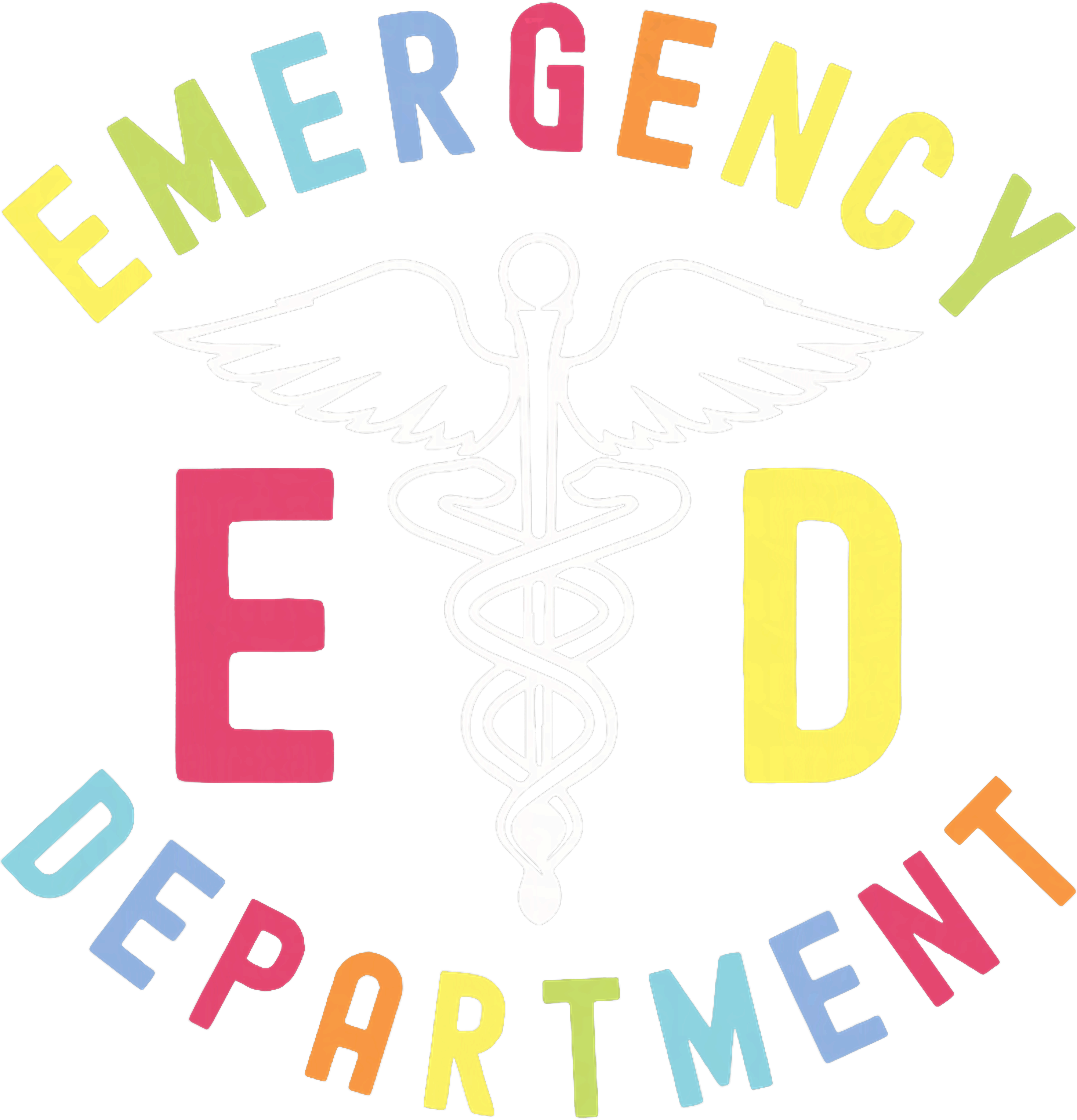 Colorful Emergency Department Caduceus DTF Transfer