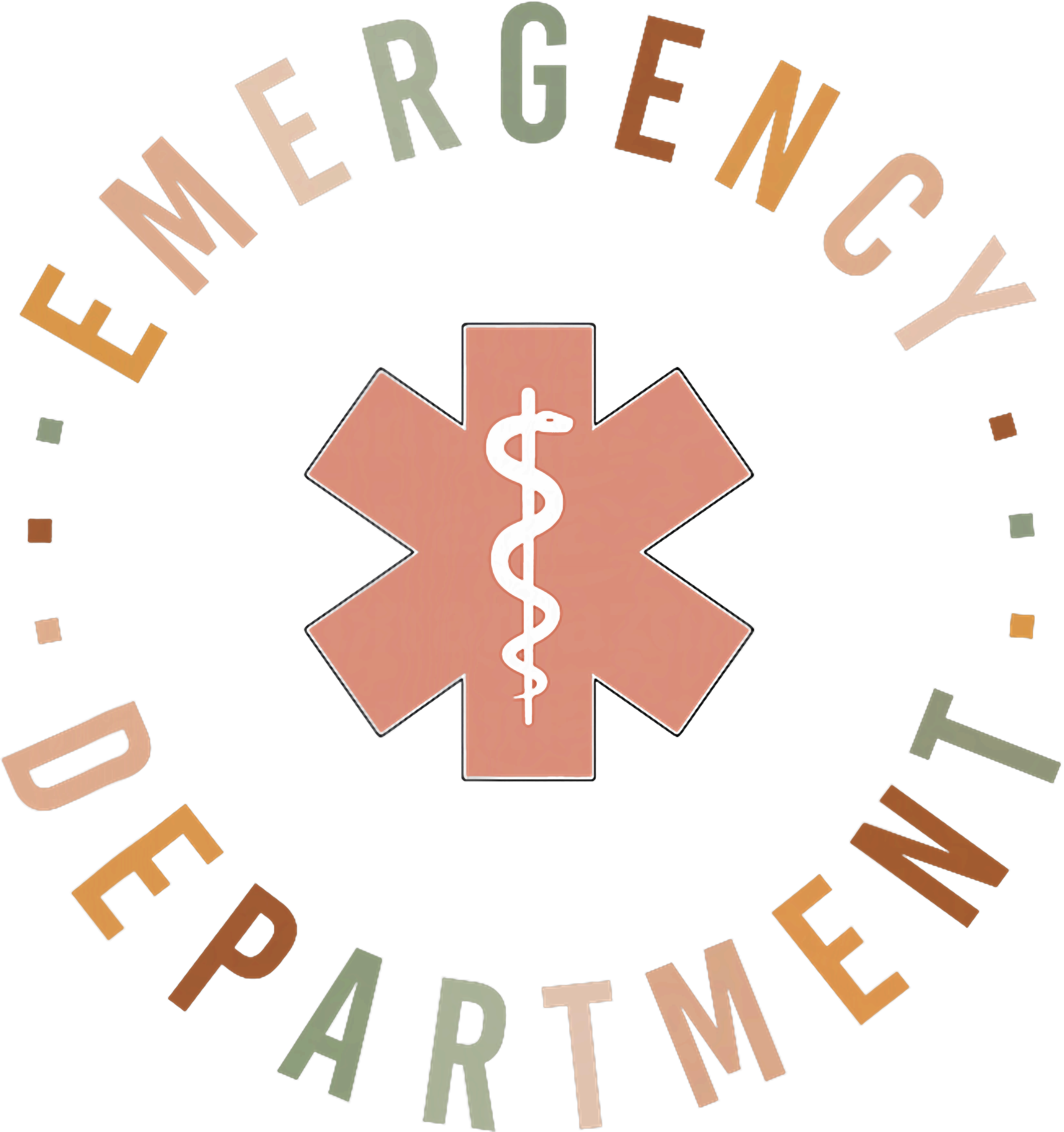 Retro Emergency Department Medical Star DTF Transfer
