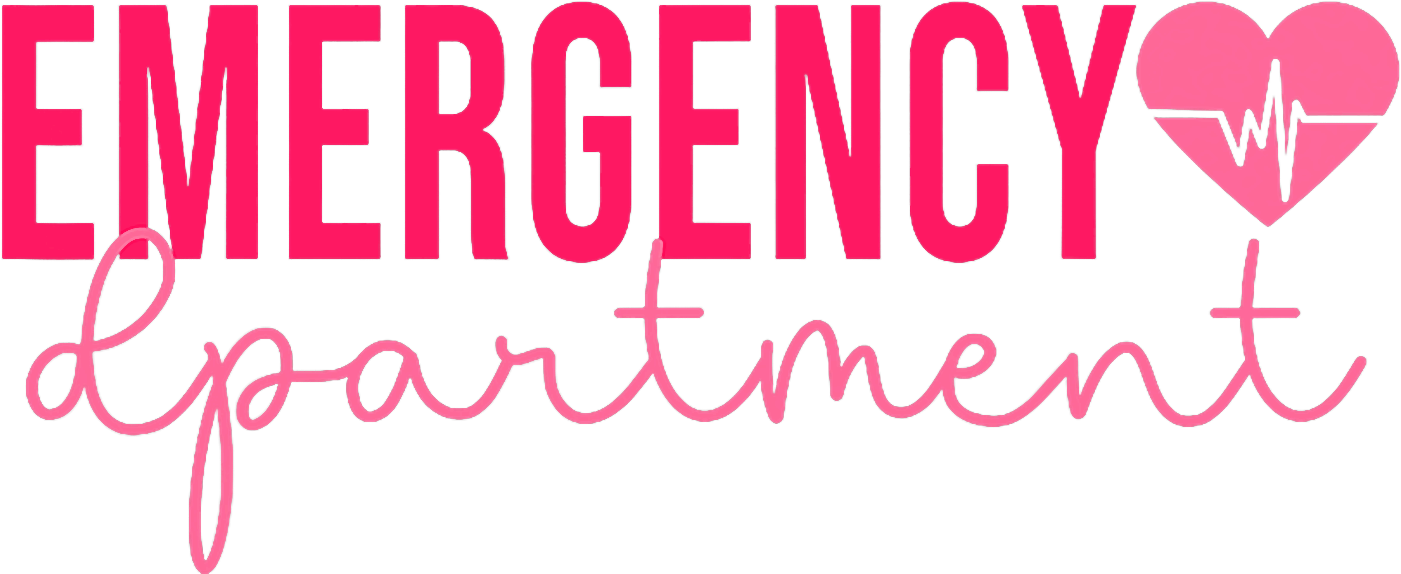 Pink Emergency Department Heartbeat DTF Transfer