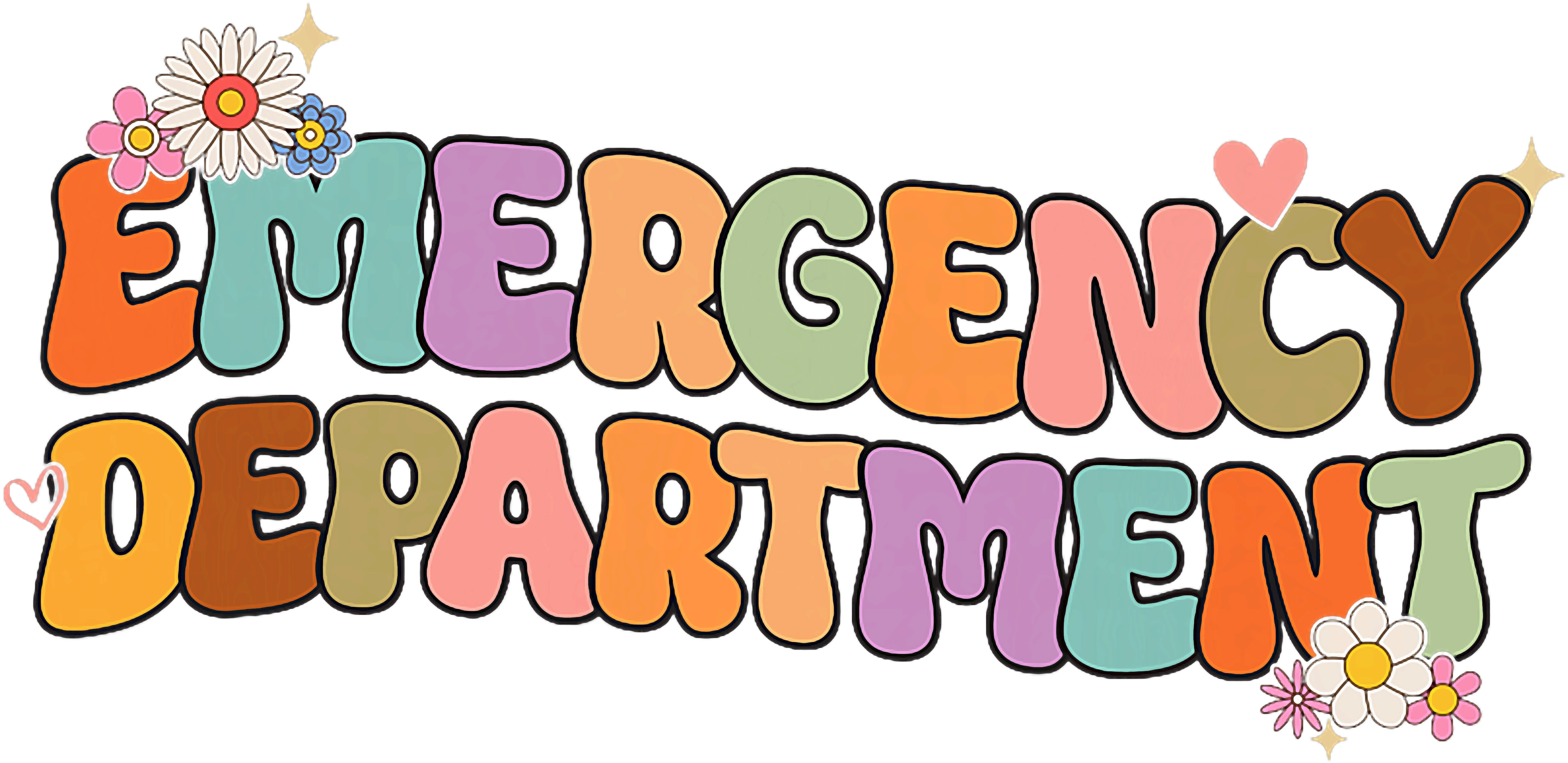 Colorful Floral Emergency Department DTF Transfer