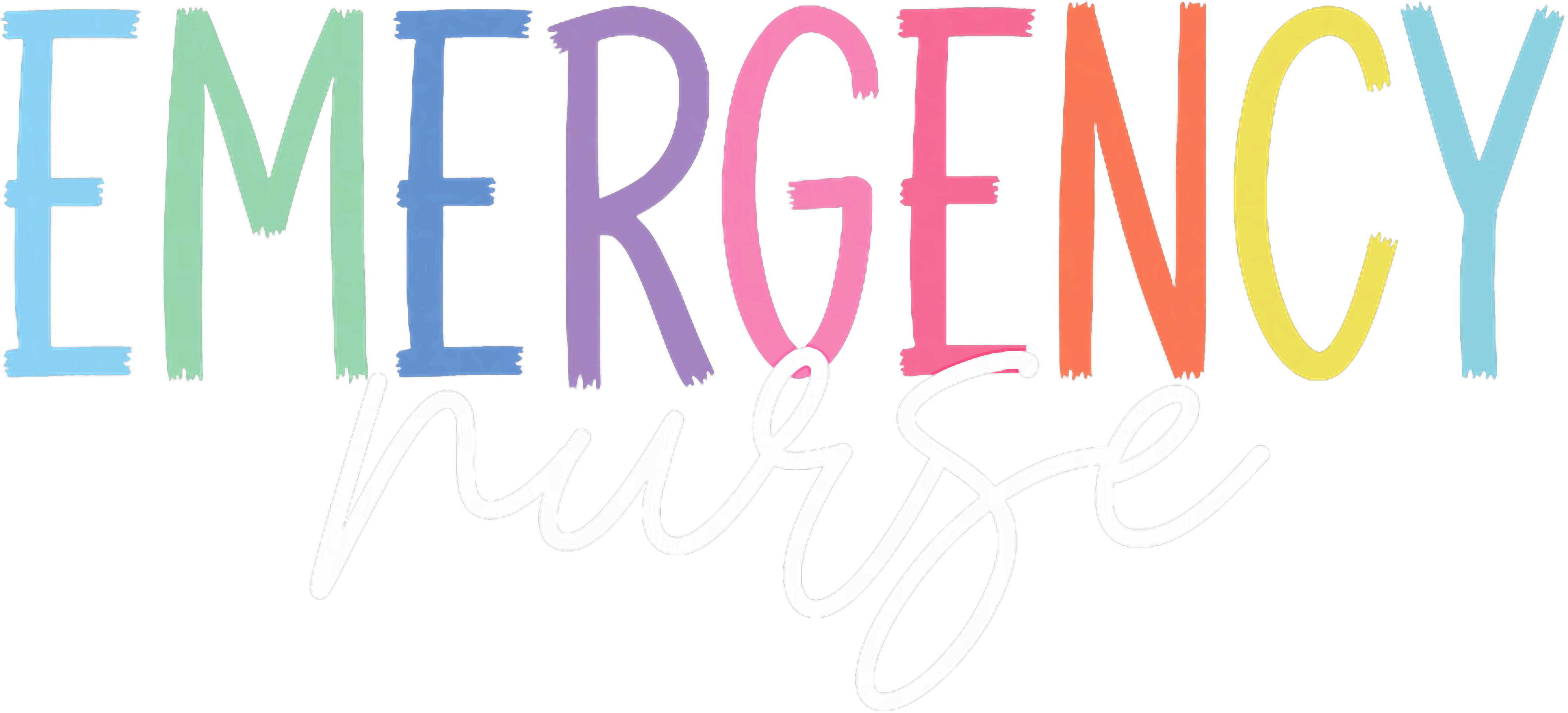 Colorful Emergency Nurse DTF Transfer