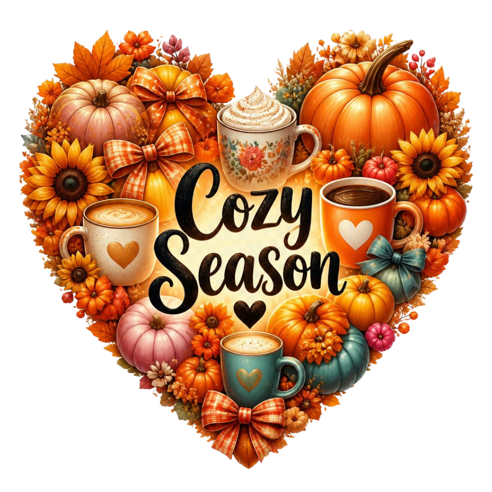 Cozy Season Pumpkin Coffee DTF Transfer
