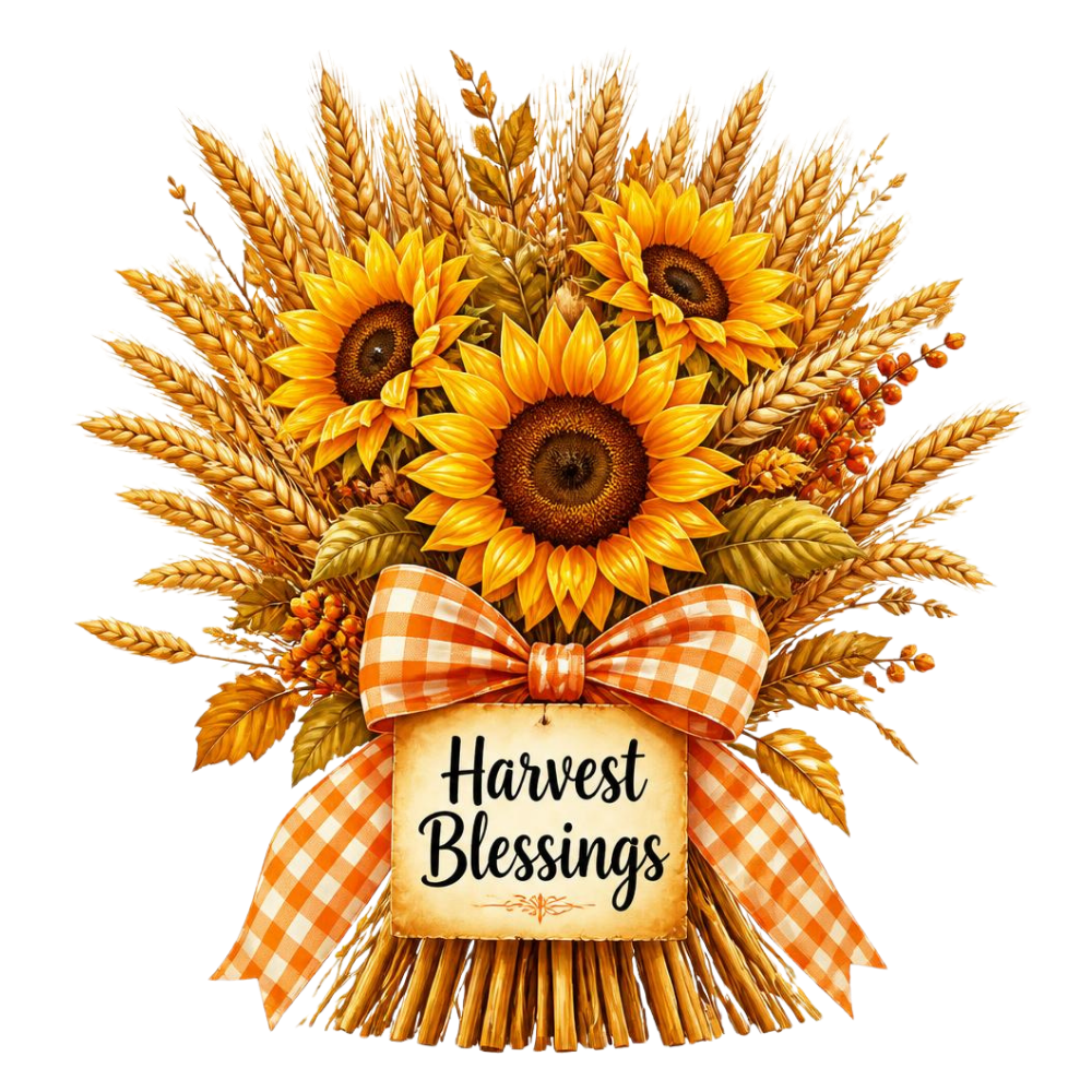 Harvest Blessings Sunflowers DTF Transfer
