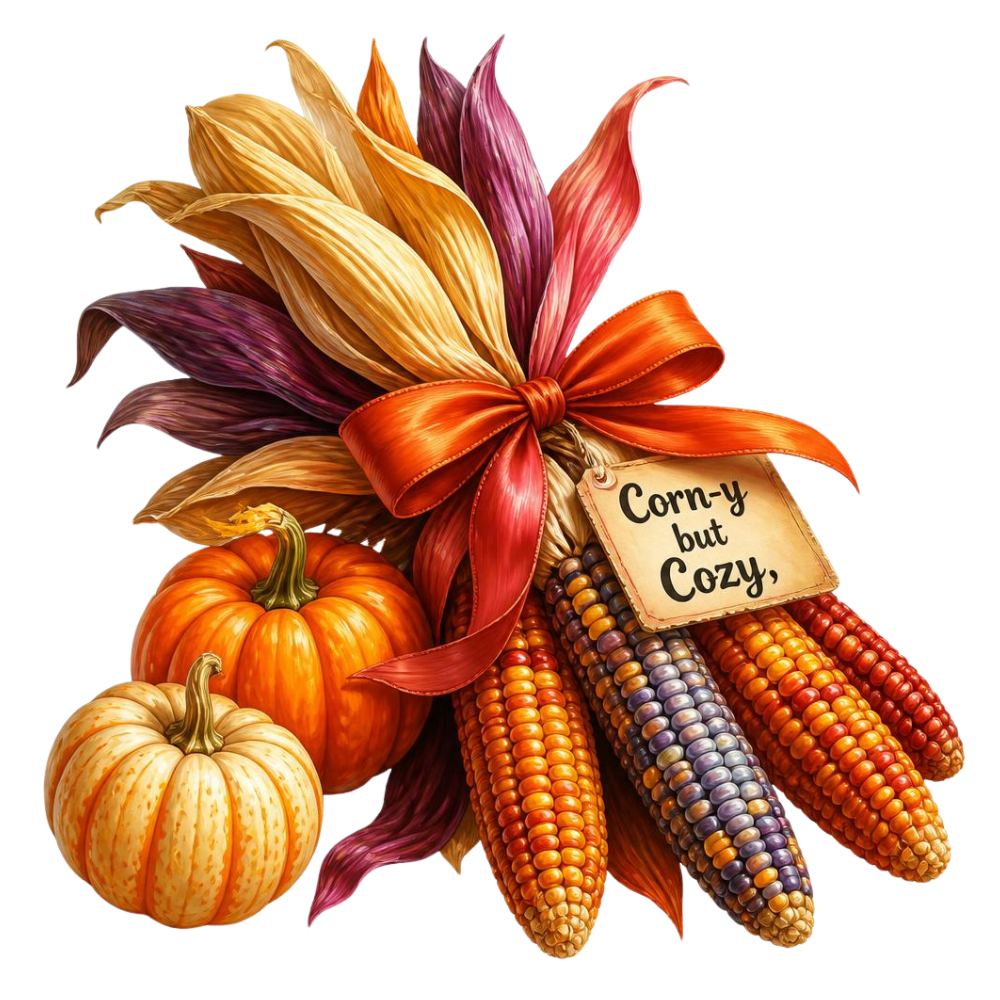 Cozy Harvest Corn DTF Transfer