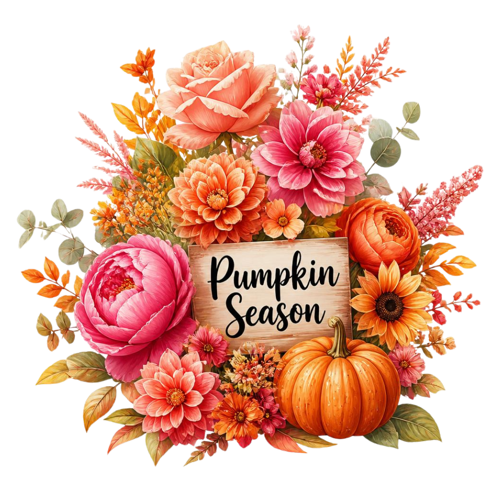 Pumpkin Season Florals DTF Transfer