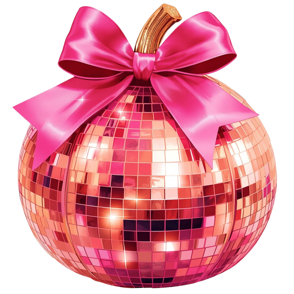 Pink Disco Pumpkin DTF Transfer