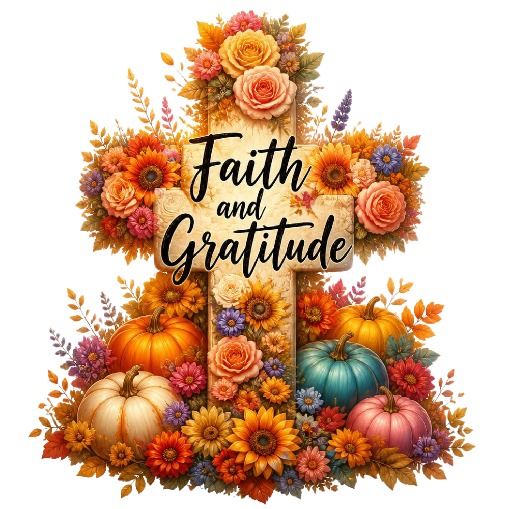 Fall Faith And Gratitude Cross DTF Transfer
