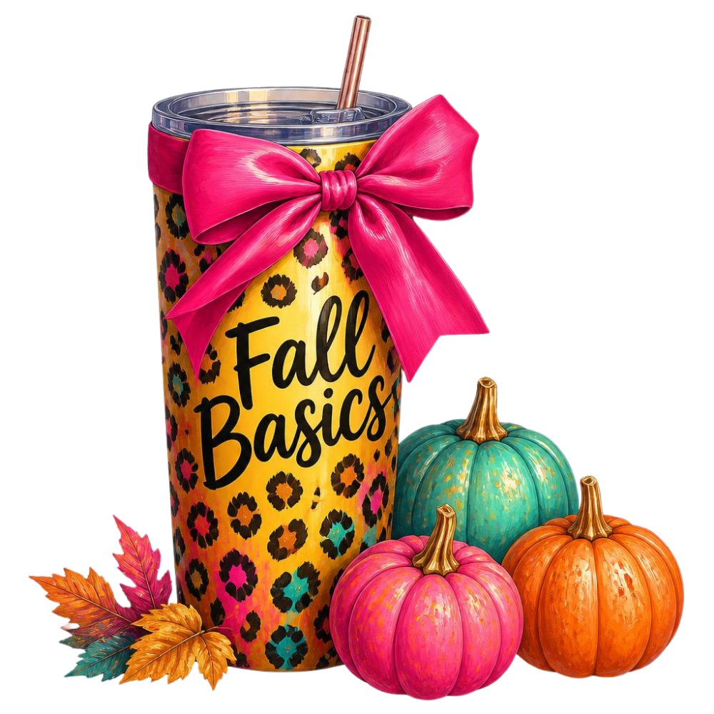 Fall Basics Leopard Tumbler DTF Transfer
