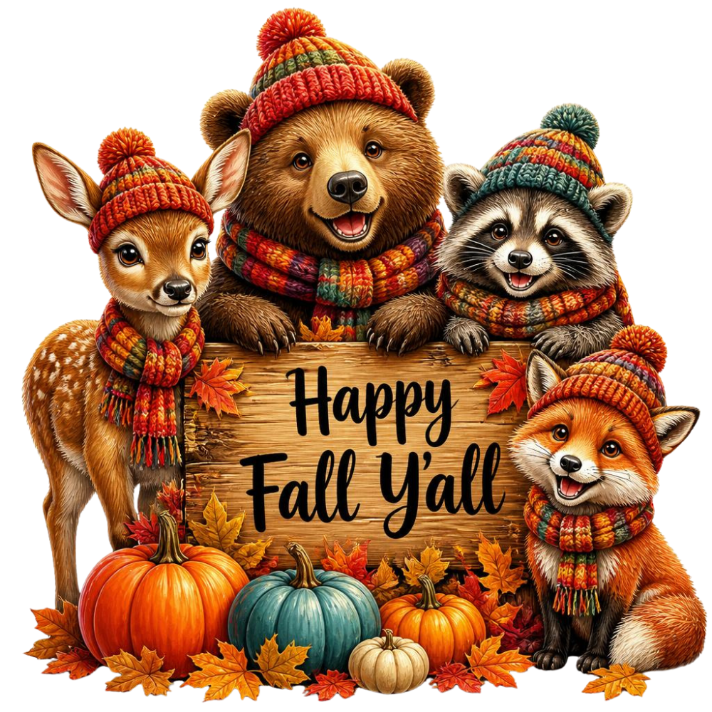 Happy Fall Woodland Animals DTF Transfer