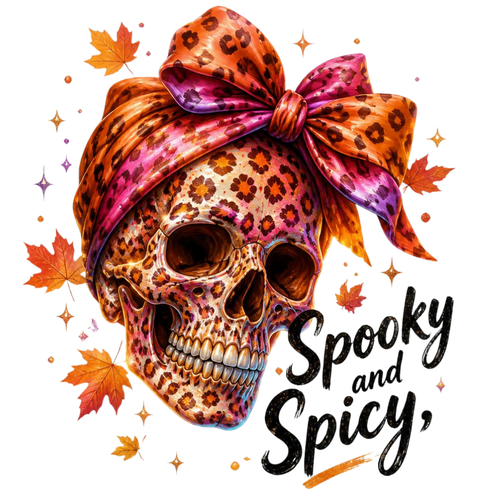 Spooky Leopard Skull DTF Transfer