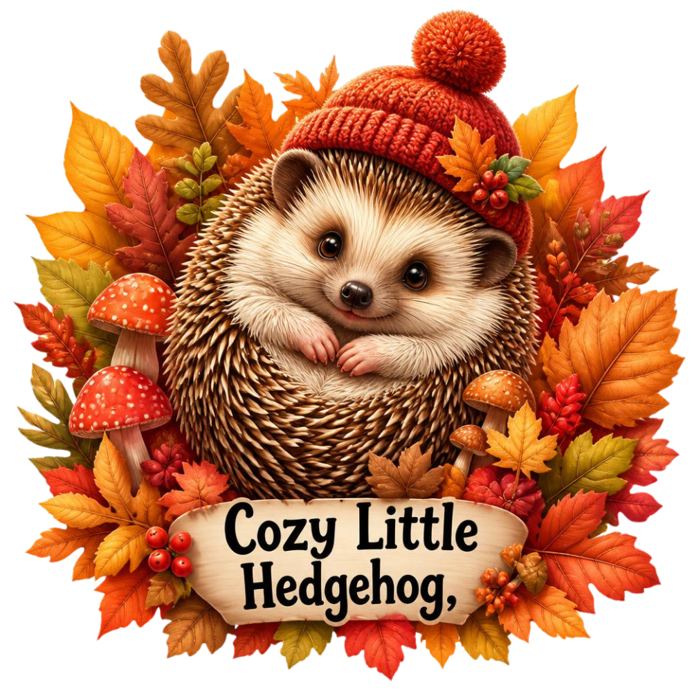 Cozy Little Hedgehog DTF Transfer