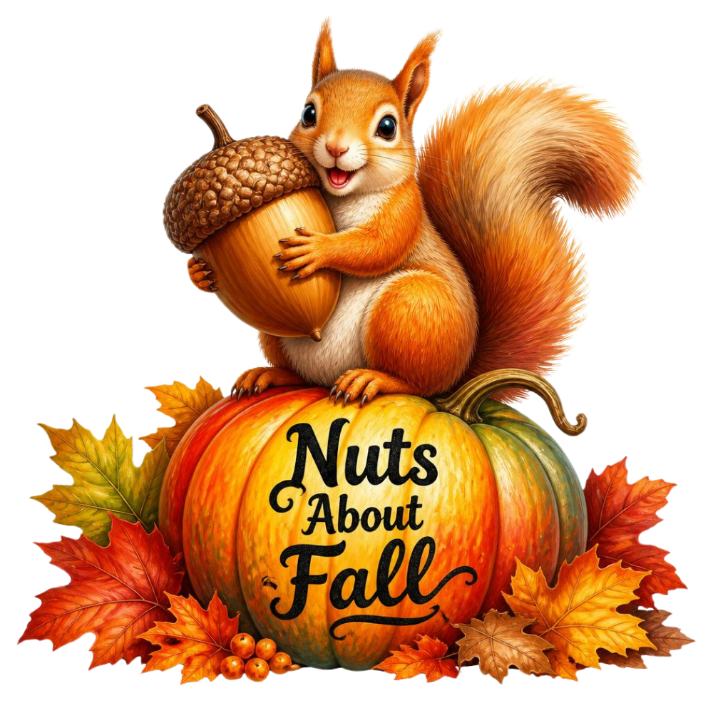 Nuts About Fall Squirrel DTF Transfer