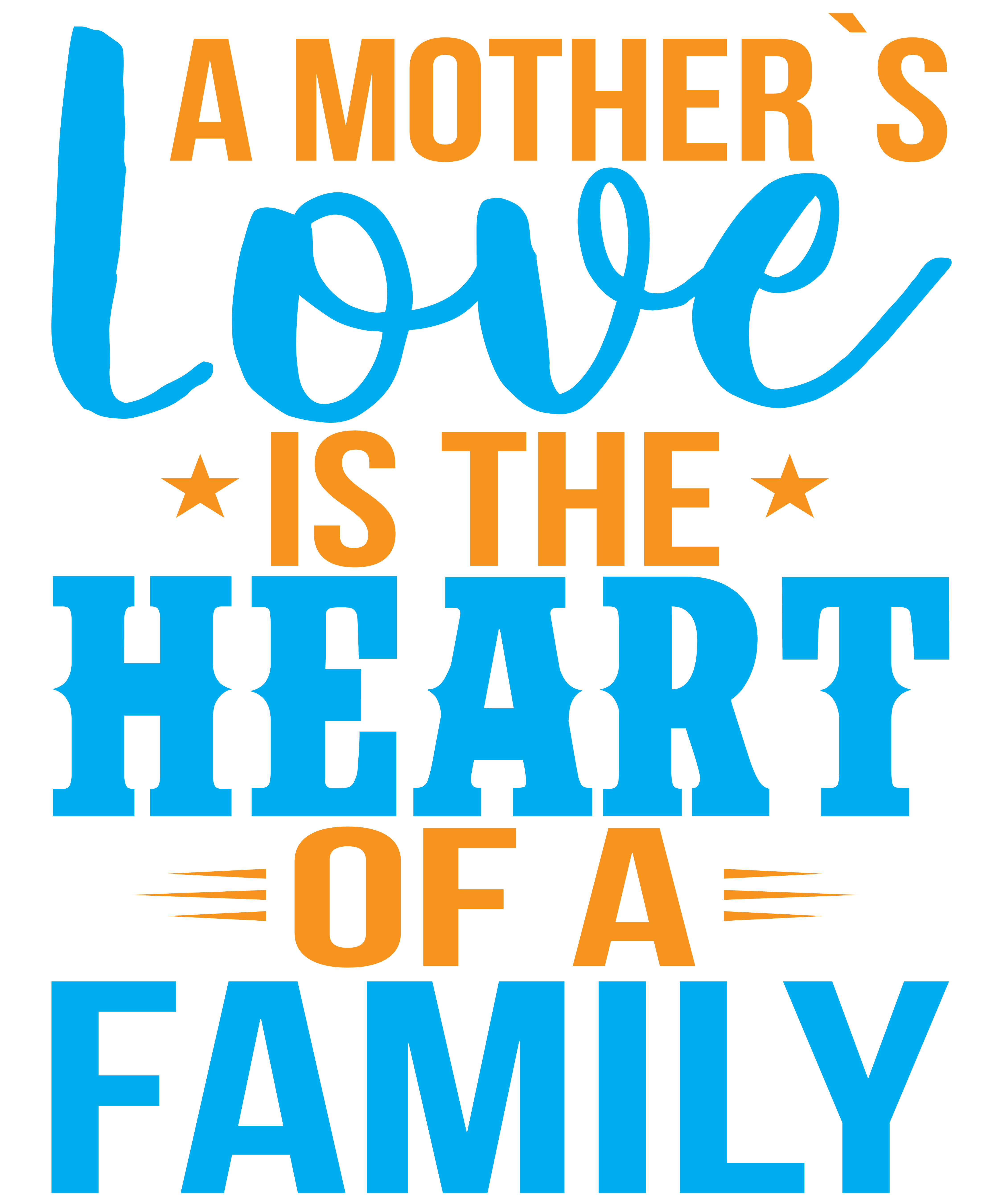 Mothers Love Family Heart DTF Transfer