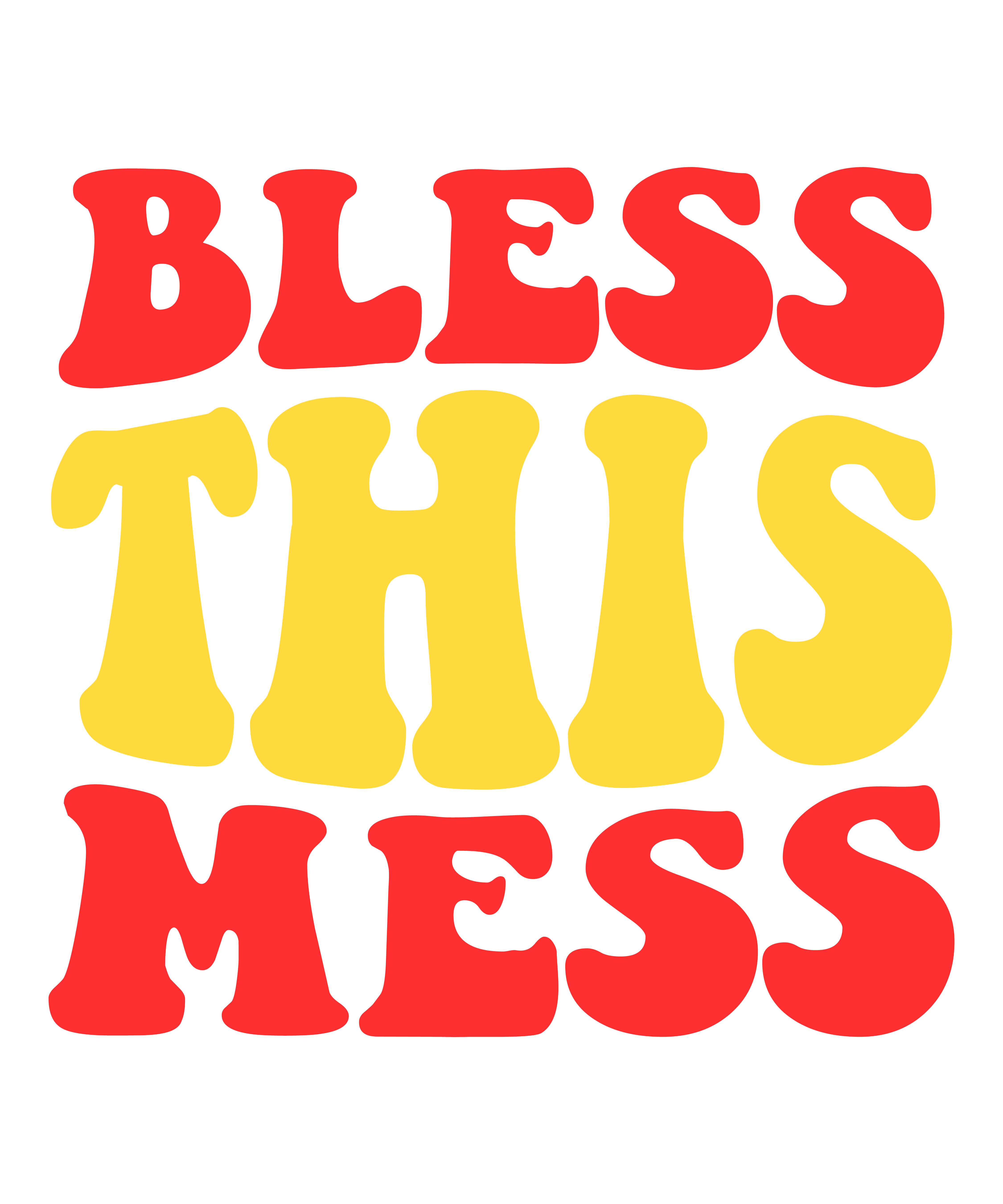 Bless This Family Mess DTF Transfer
