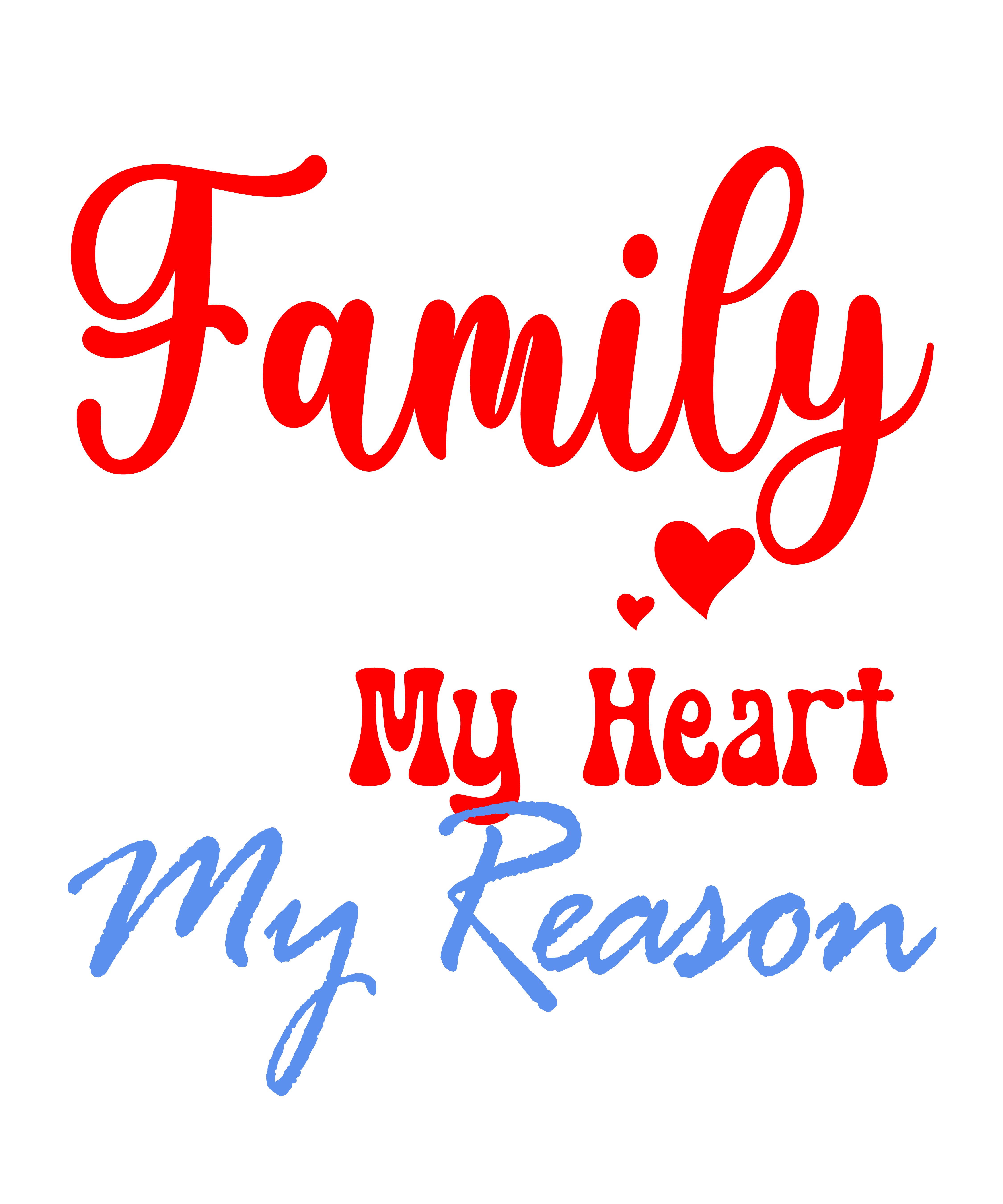 Family My World My Heart DTF Transfer