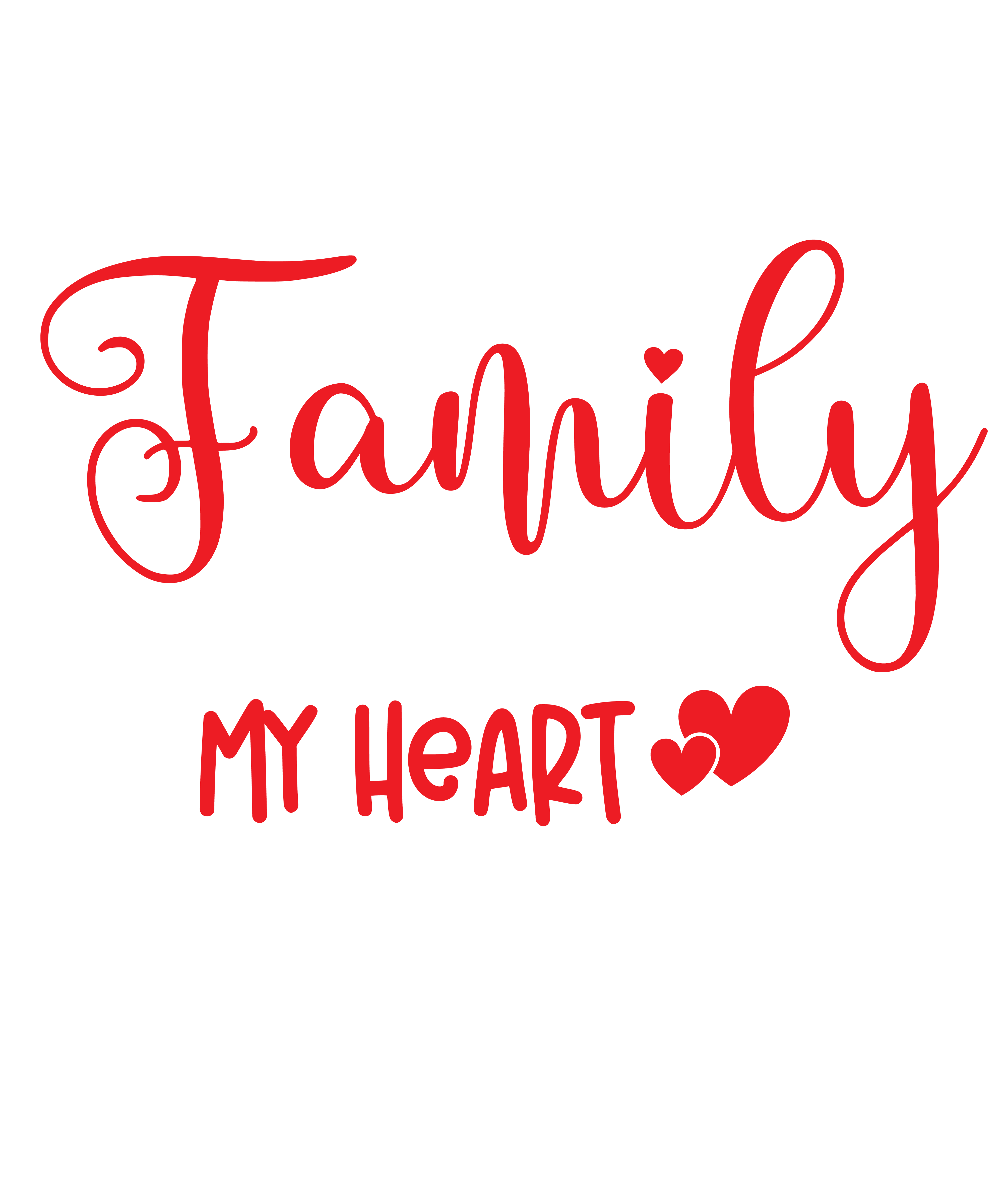 Family My World My Heart My Reason DTF Transfer