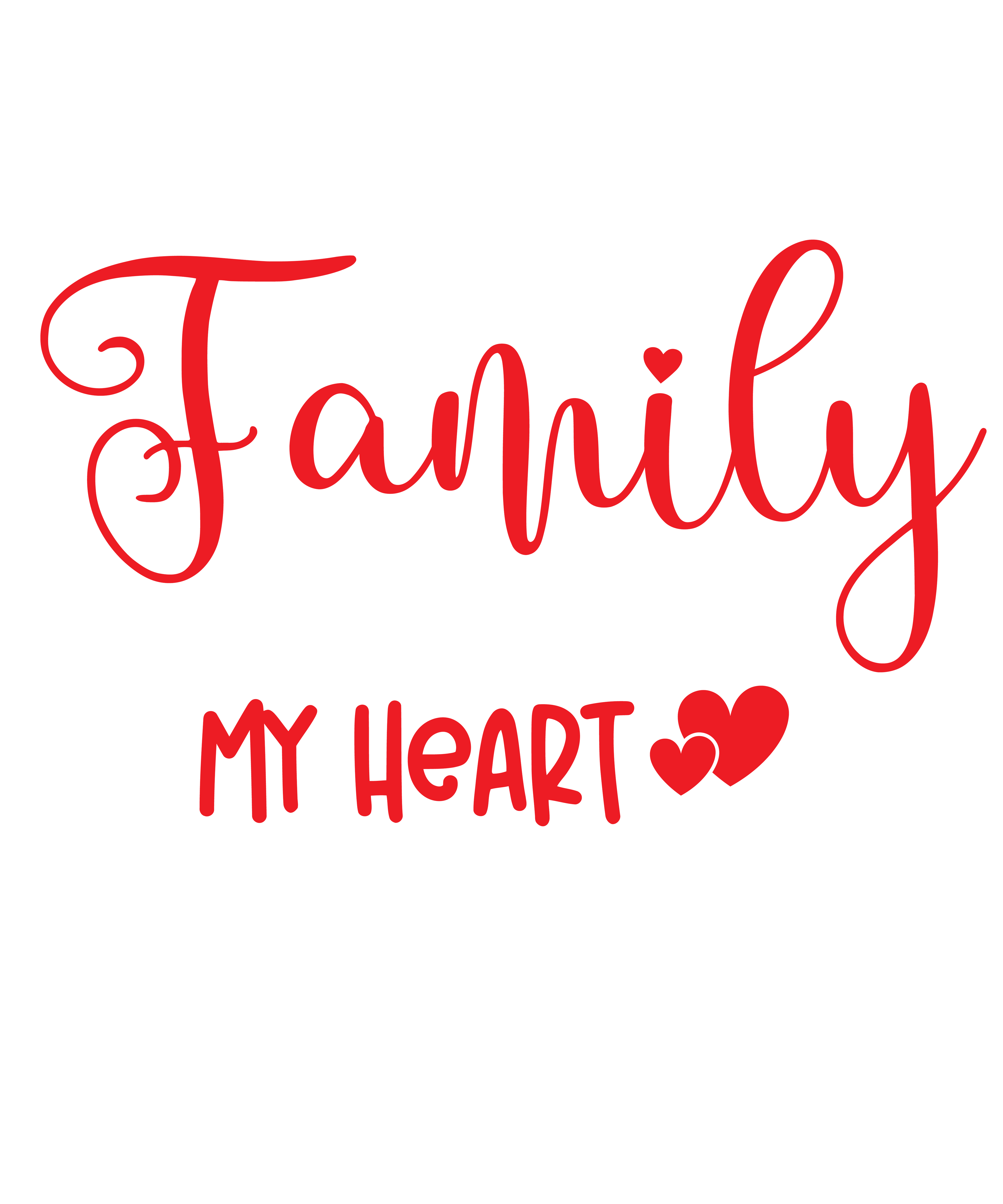 Family My World My Heart DTF Transfer
