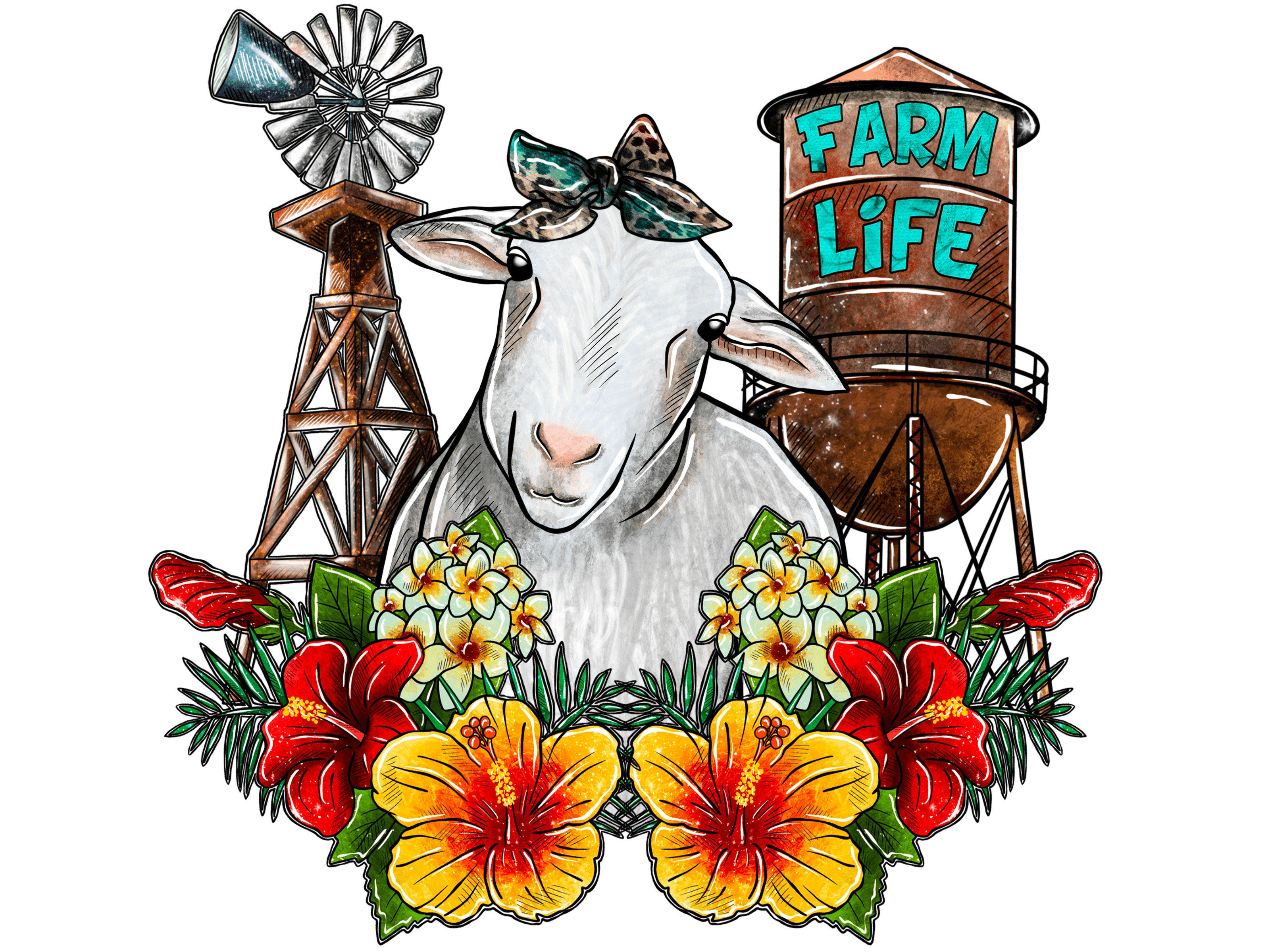 Rustic Country Charm Cow DTF Transfer