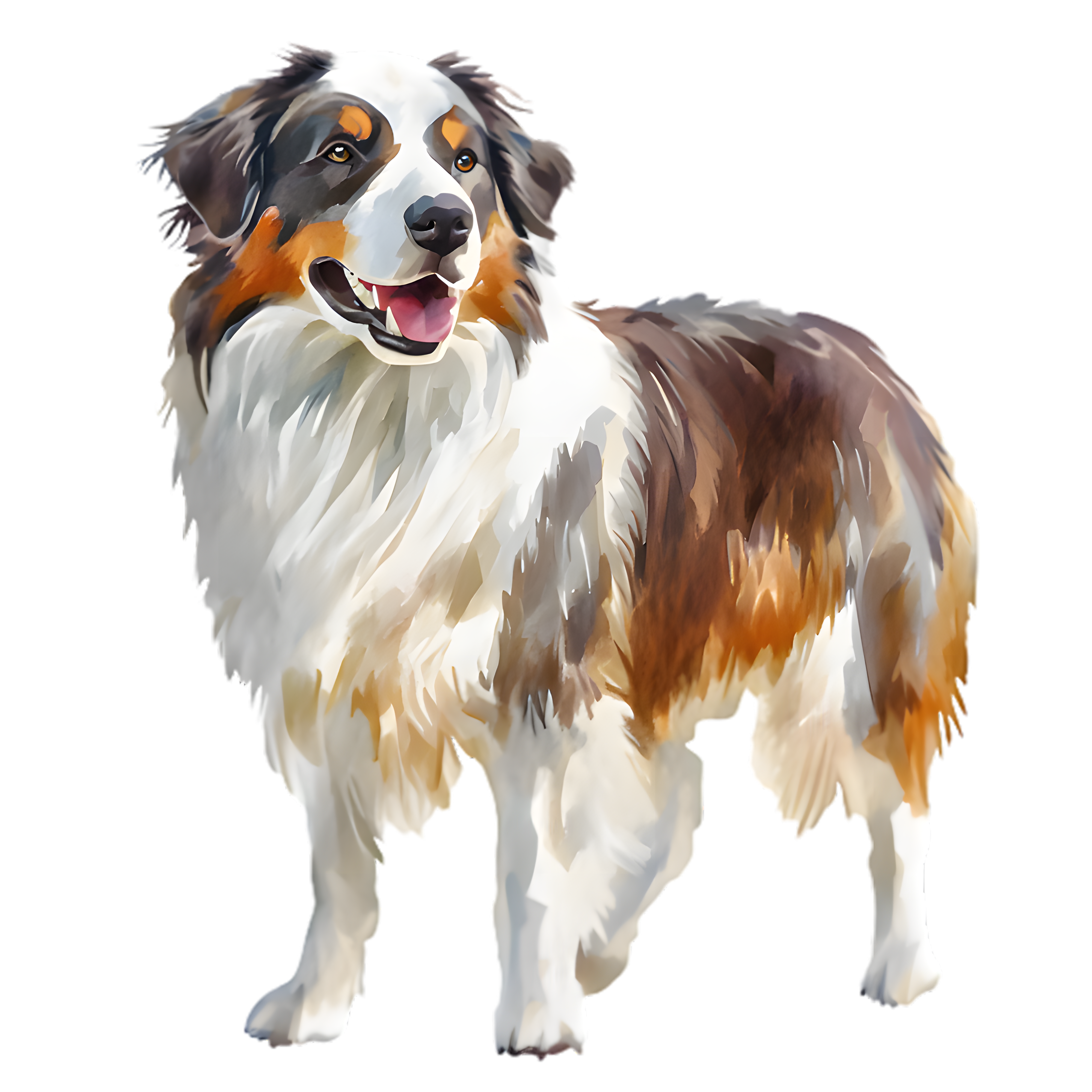 Watercolor Australian Shepherd DTF Transfer