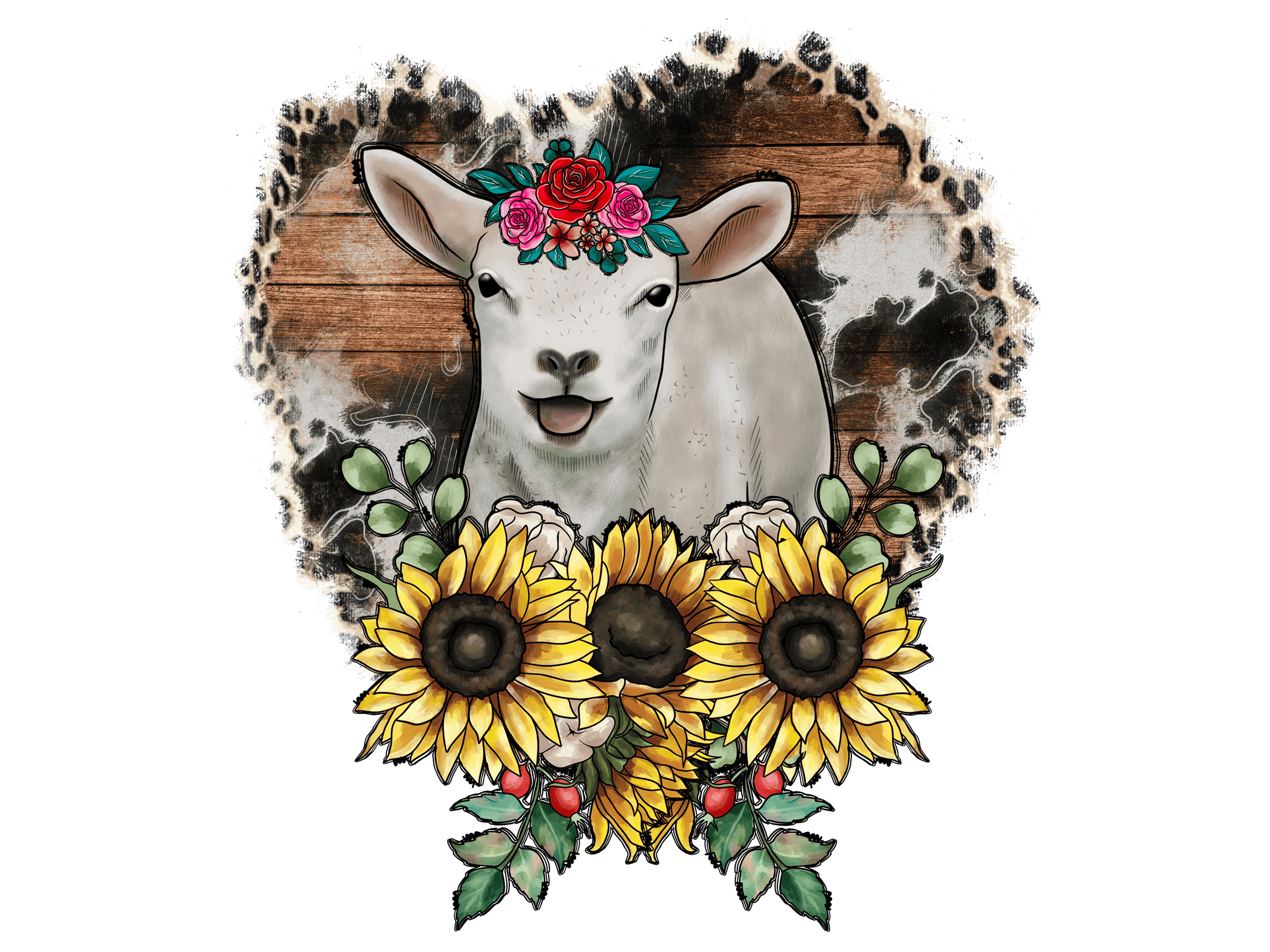 Sunflowers And Floral Crown DTF Transfer