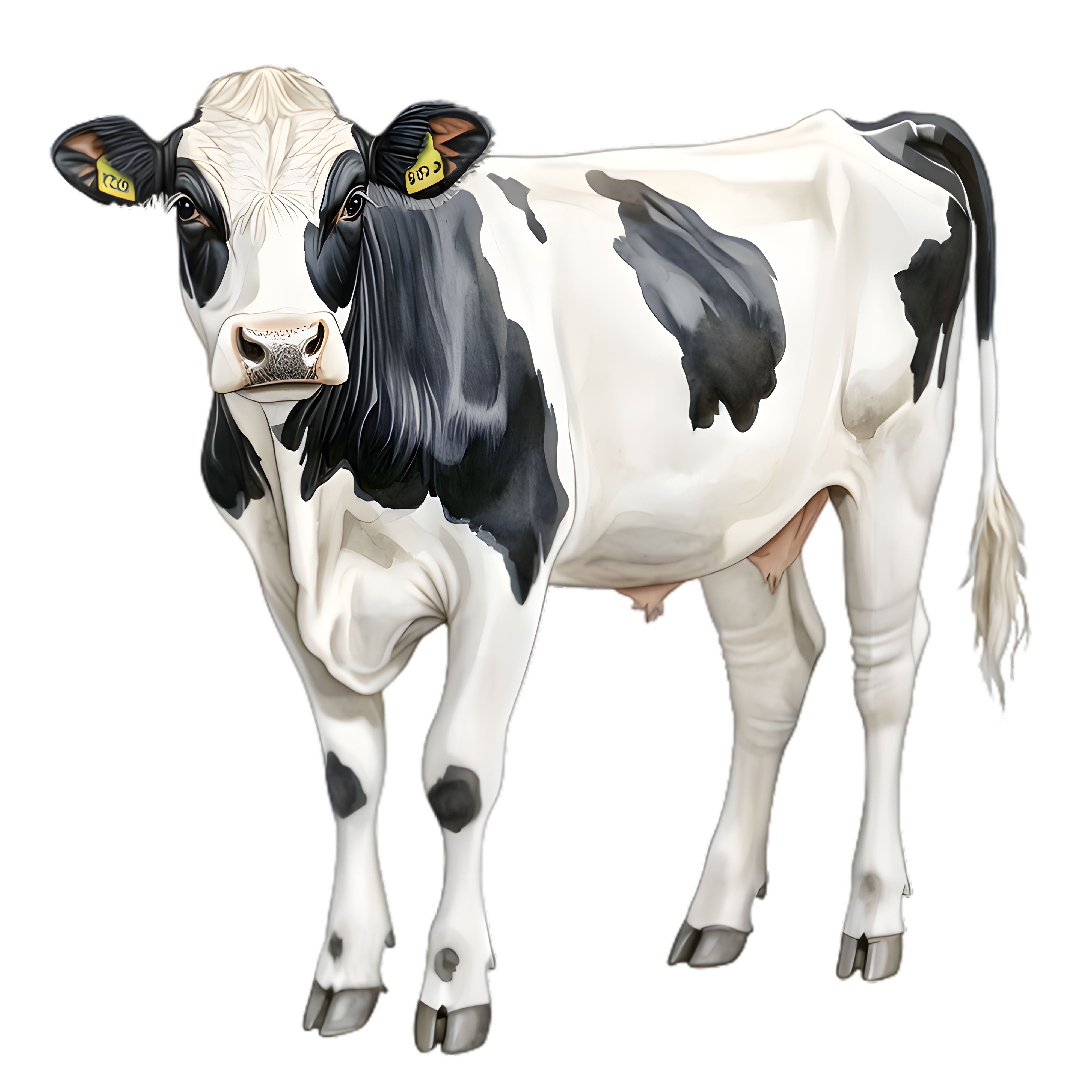 Watercolor Dairy Cow Illustration DTF Transfer