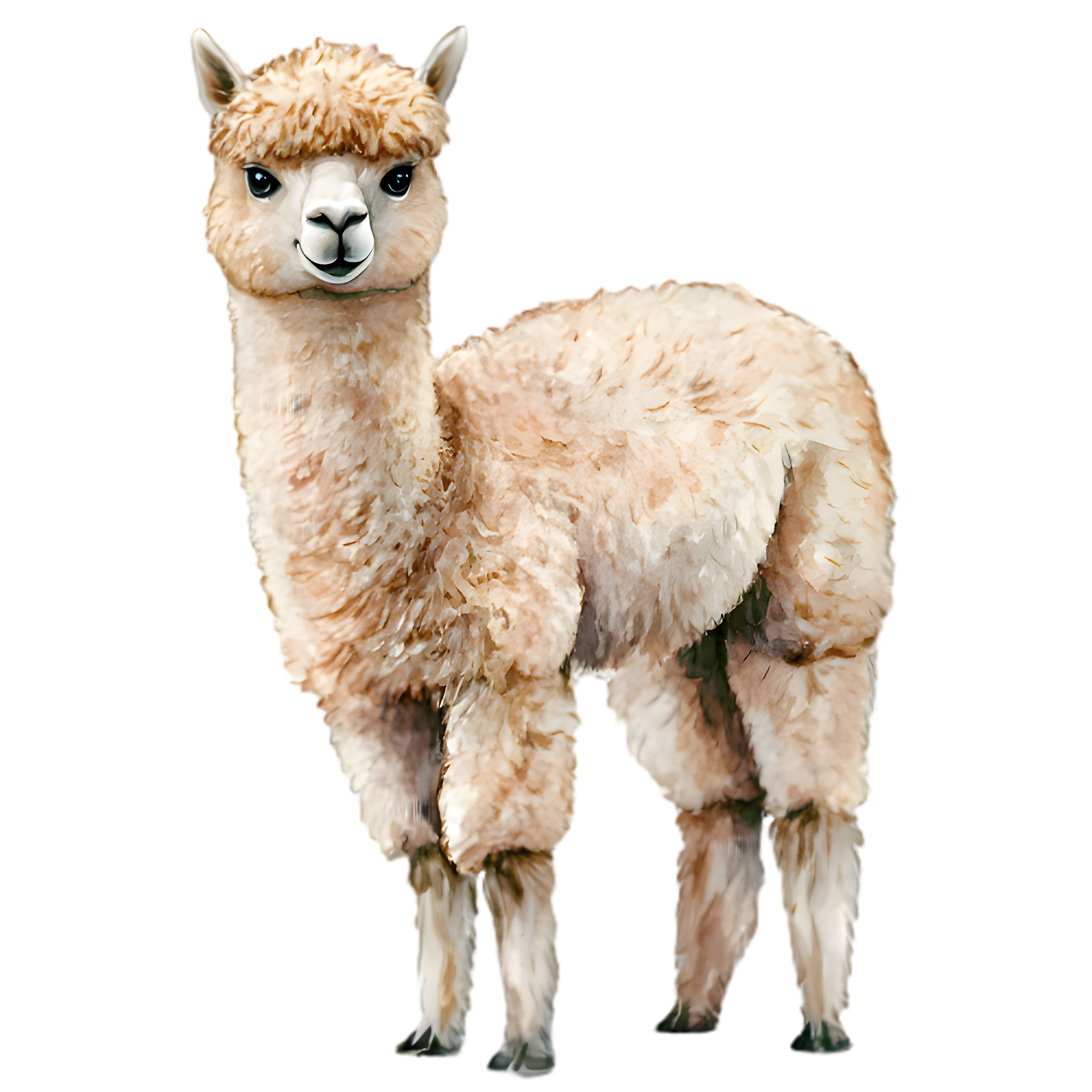 Fluffy White Alpaca Illustration DTF Transfer