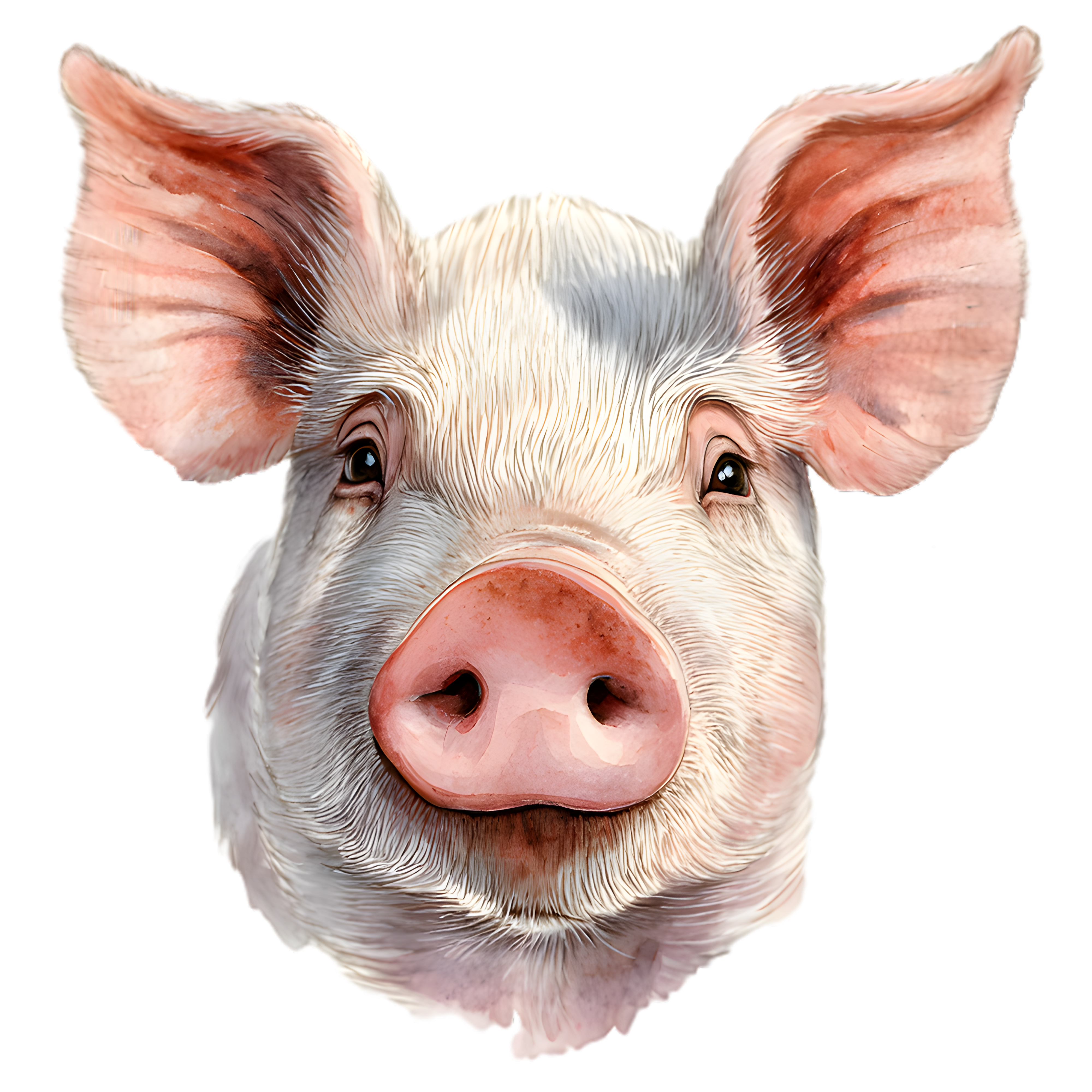 Cute Pink Farm Pig Portrait DTF Transfer