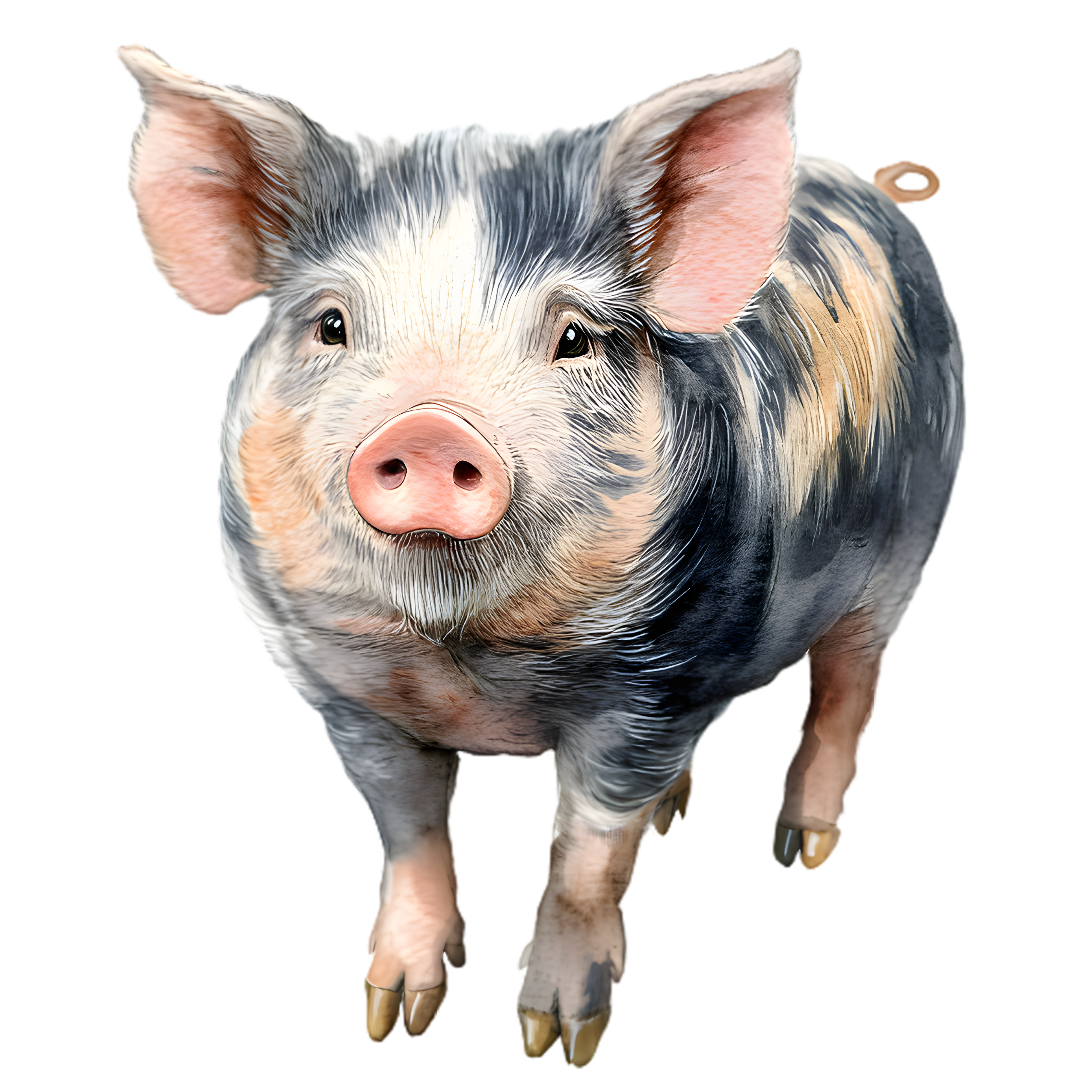 Watercolor Spotted Farm Pig DTF Transfer