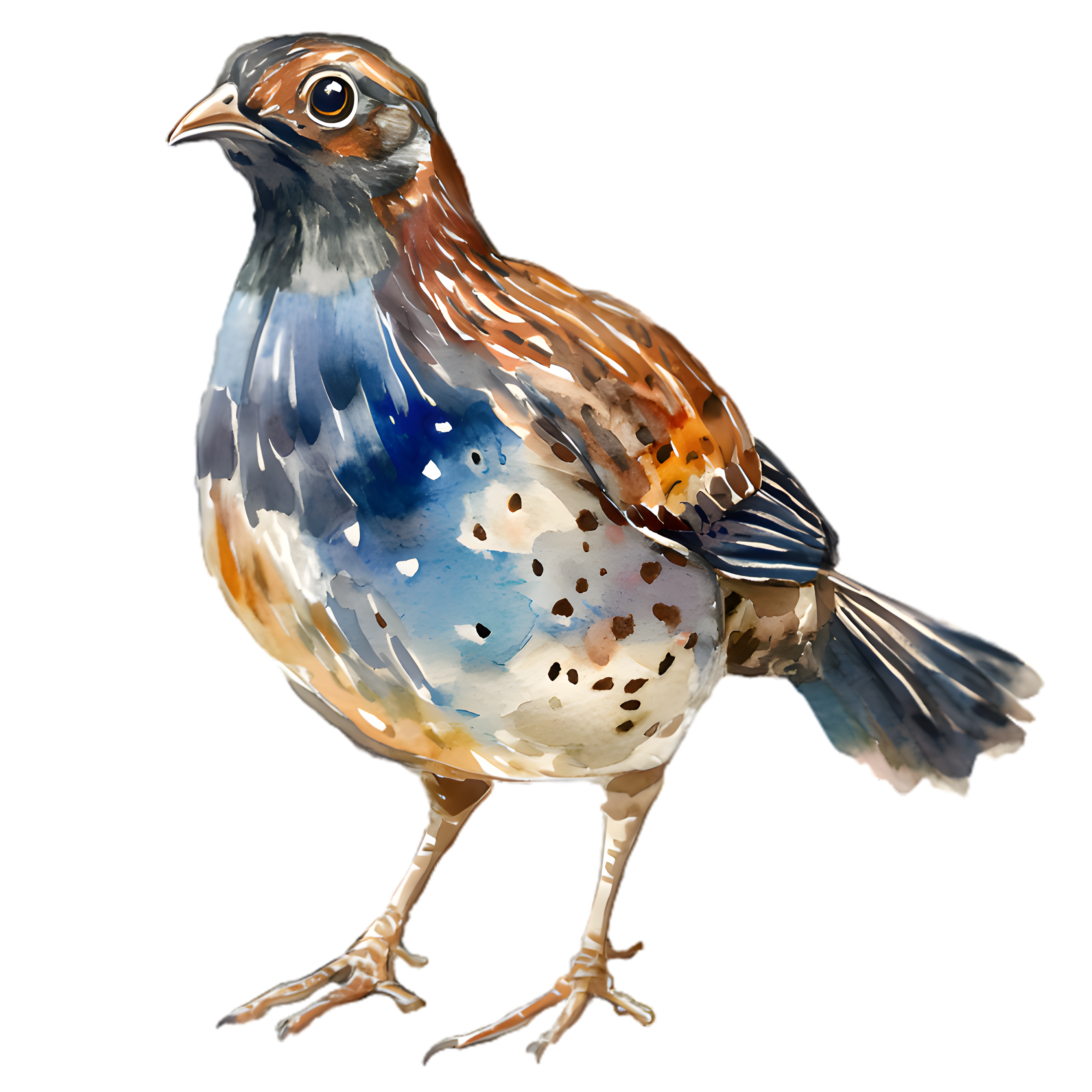 Watercolor Quail Bird DTF Transfer
