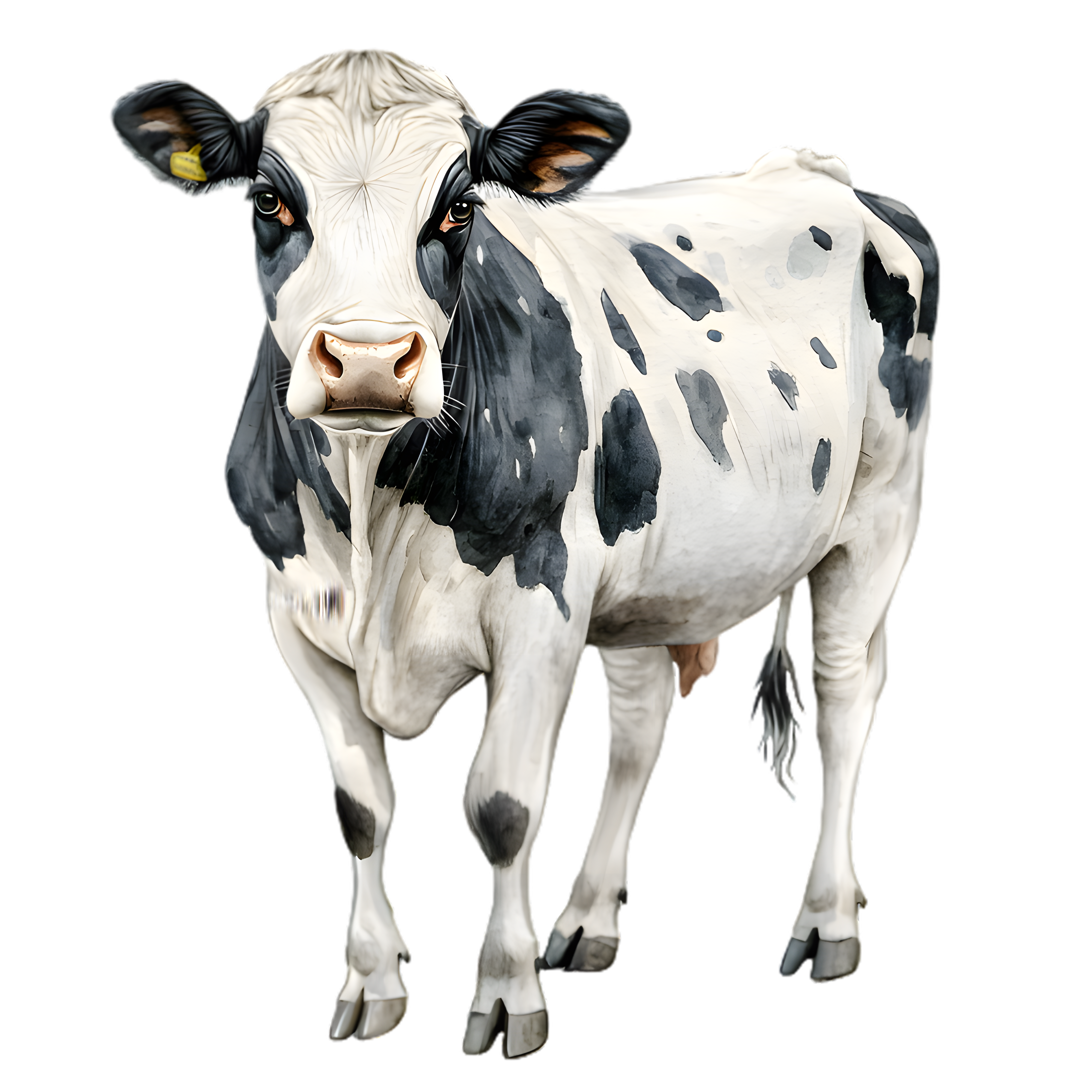 Watercolor Holstein Dairy Cow DTF Transfer