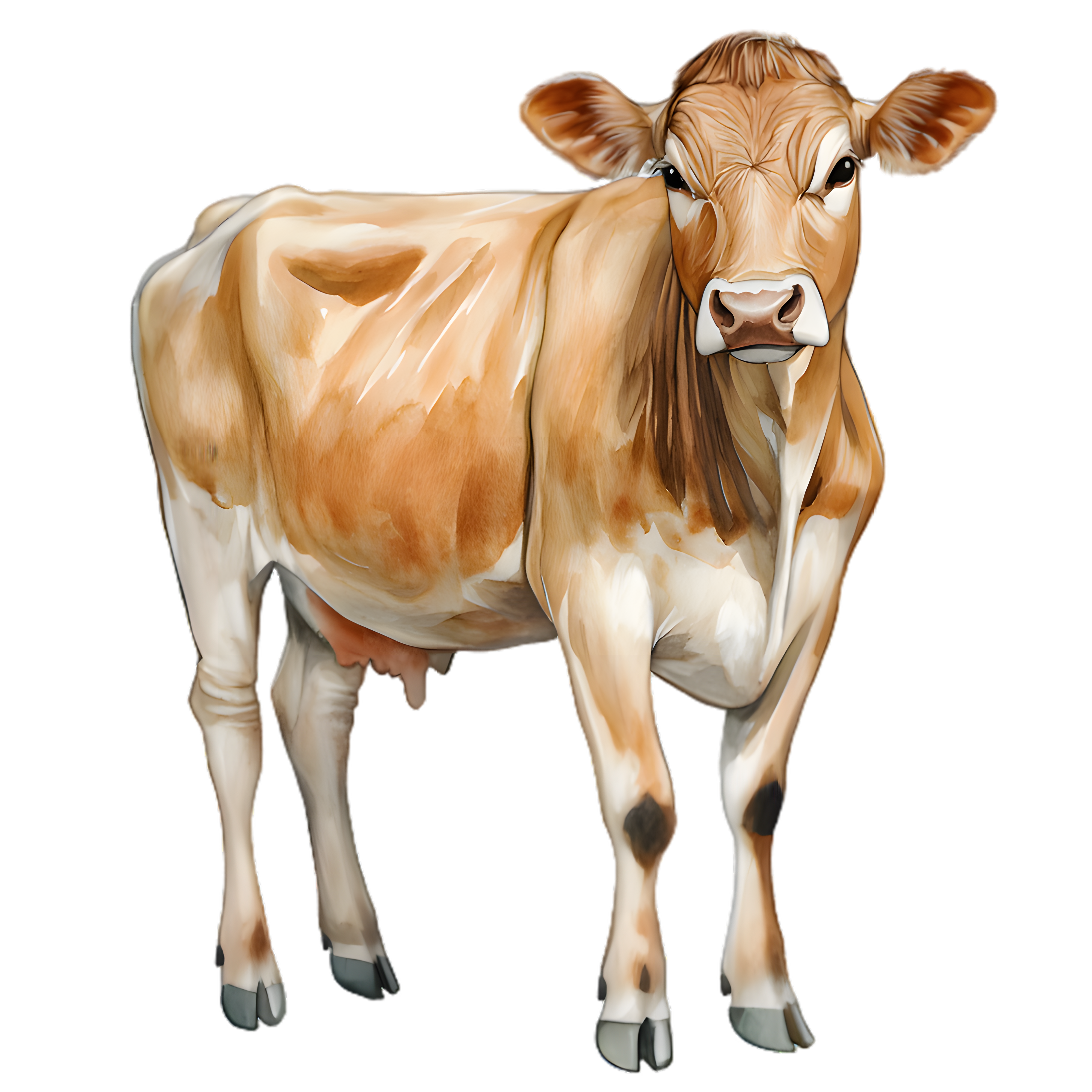 Watercolor Jersey Dairy Cow DTF Transfer