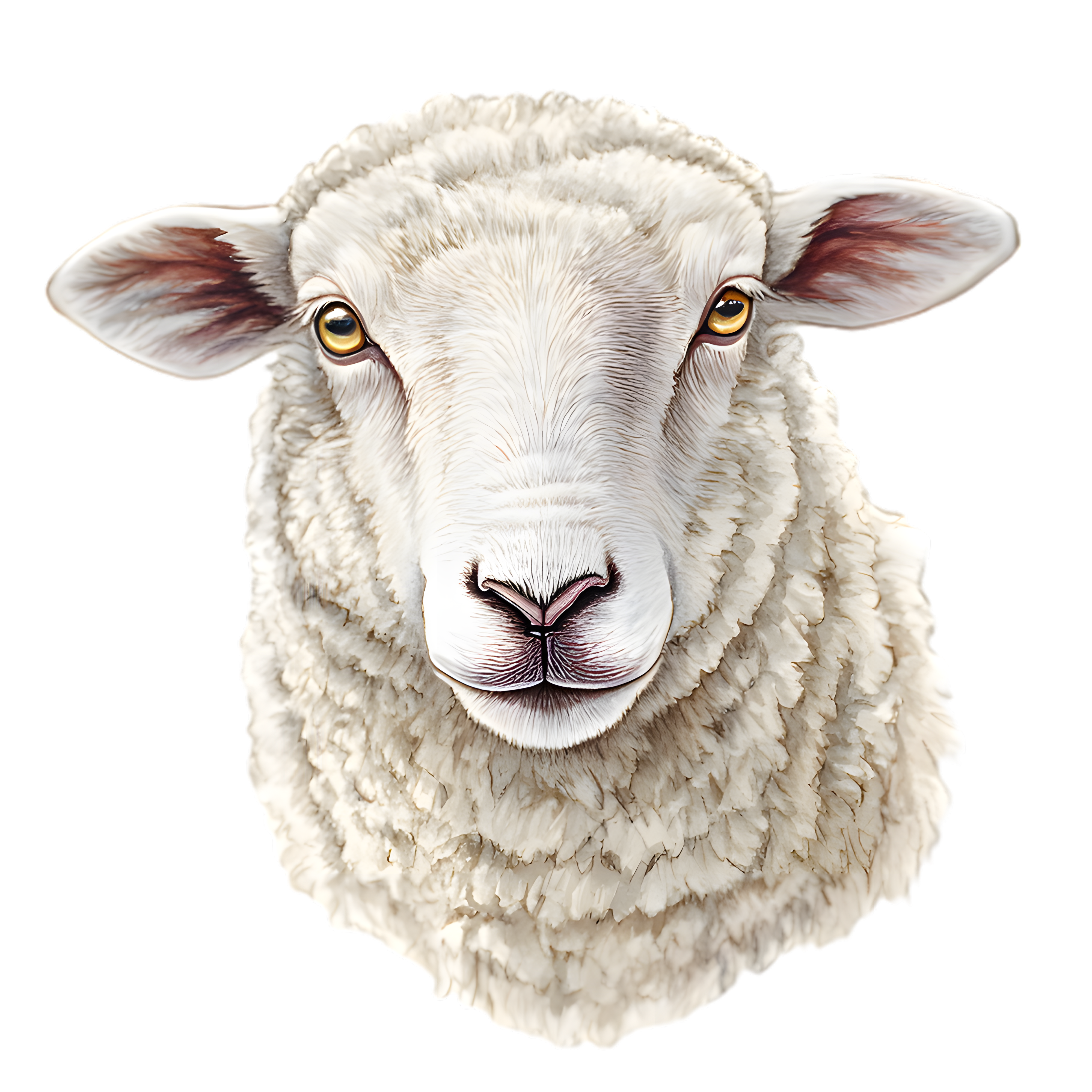 Watercolor White Sheep Portrait DTF Transfer