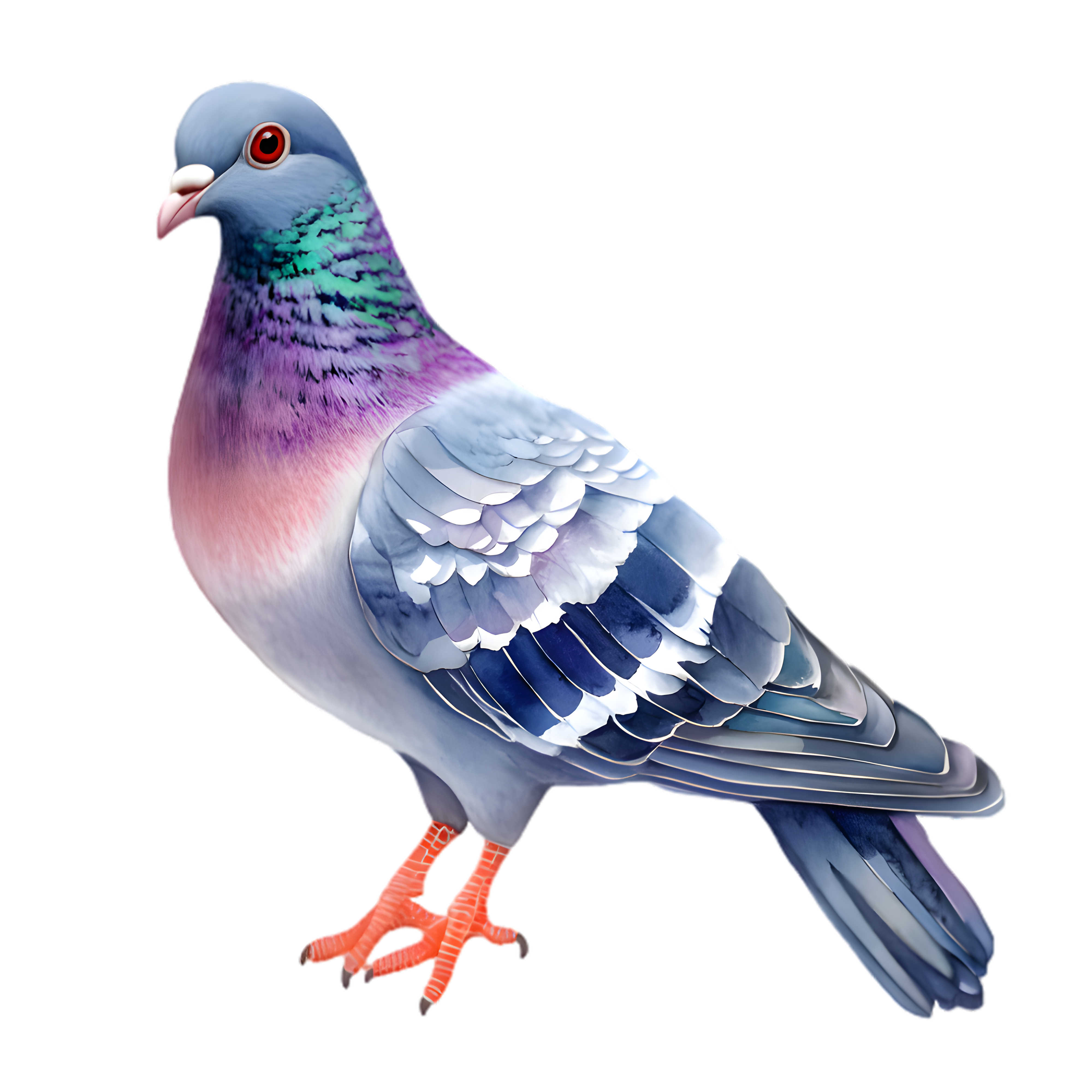 Colorful Watercolor Pigeon DTF Transfer
