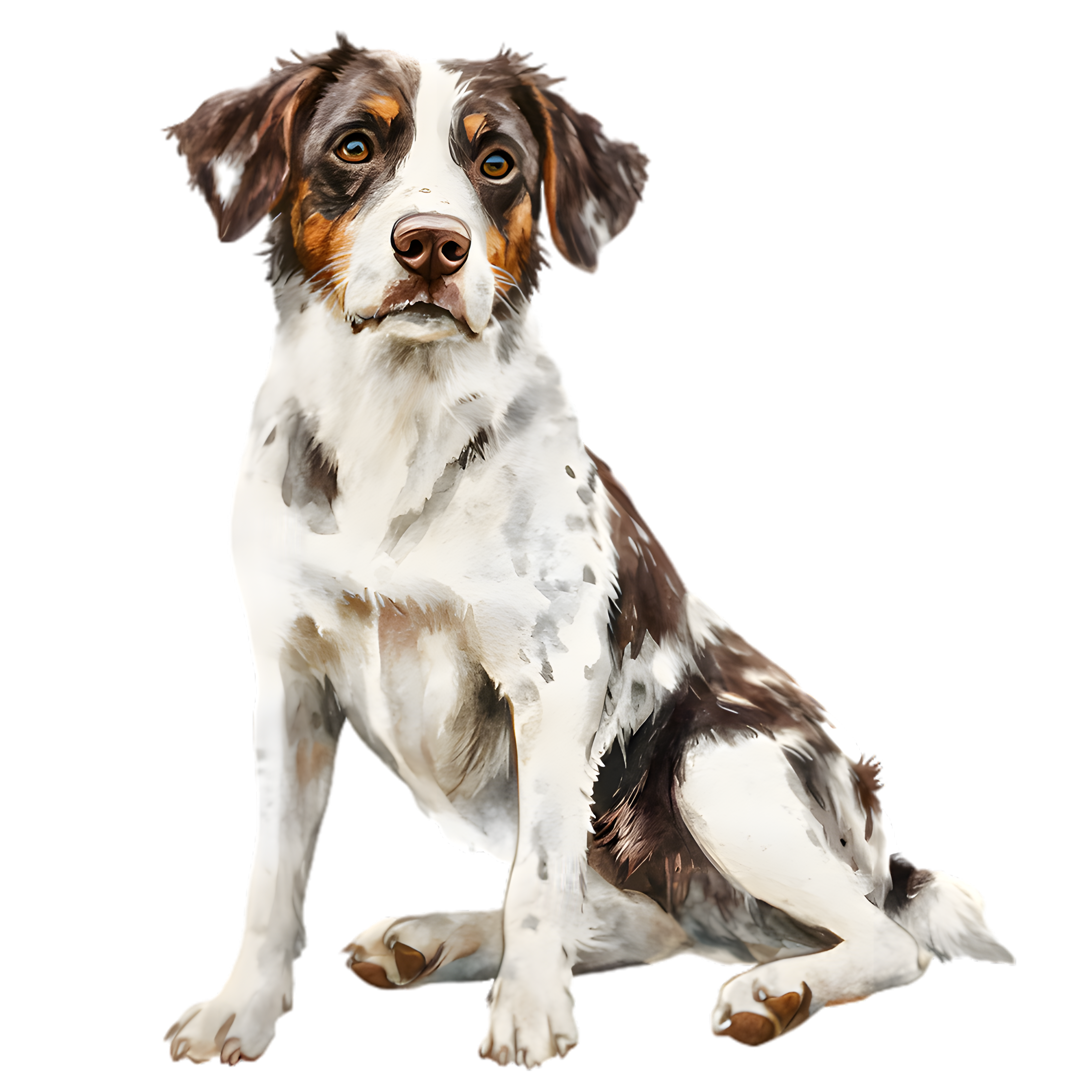 Watercolor Australian Shepherd Dog DTF Transfer