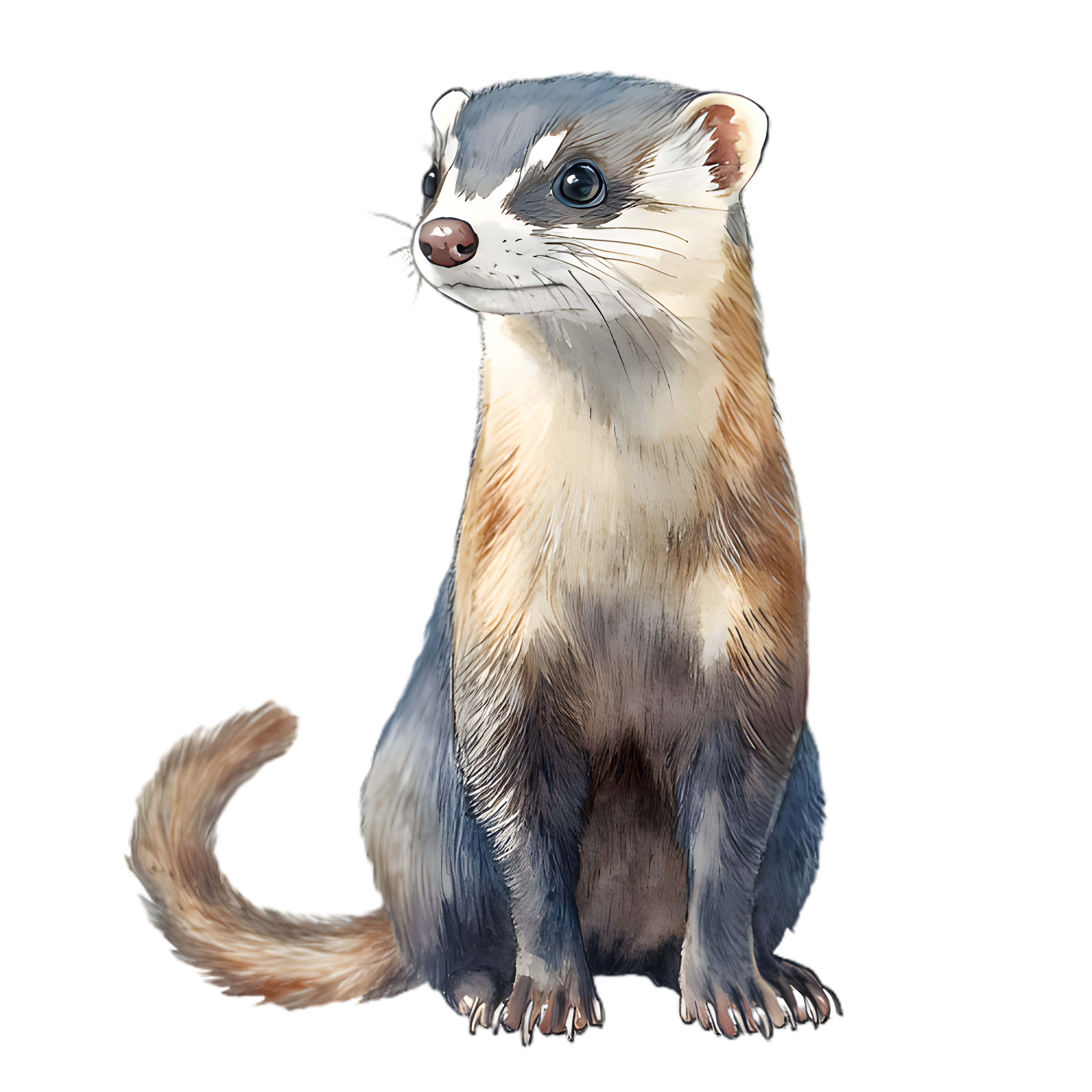 Watercolor Standing Ferret DTF Transfer