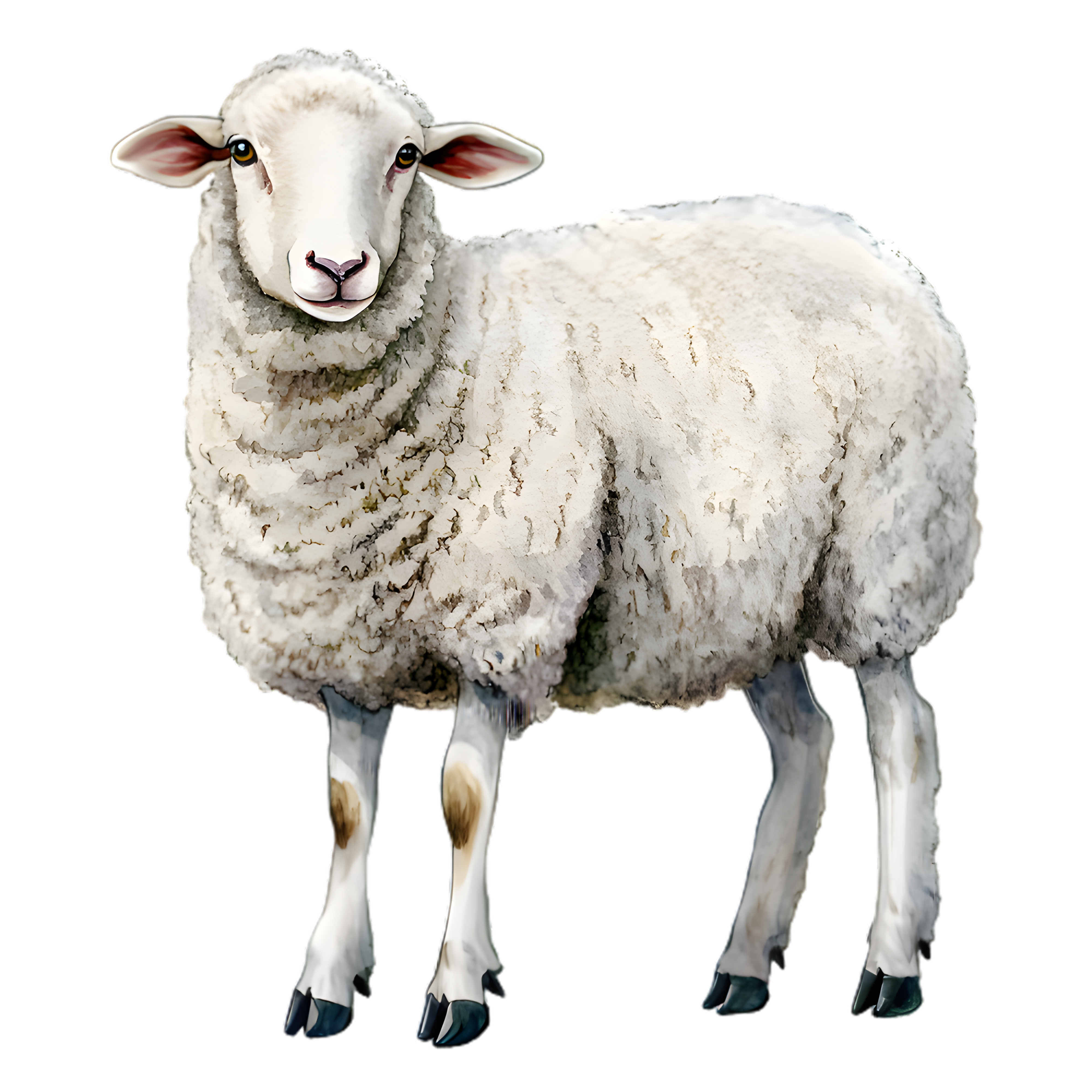 Watercolor White Sheep DTF Transfer