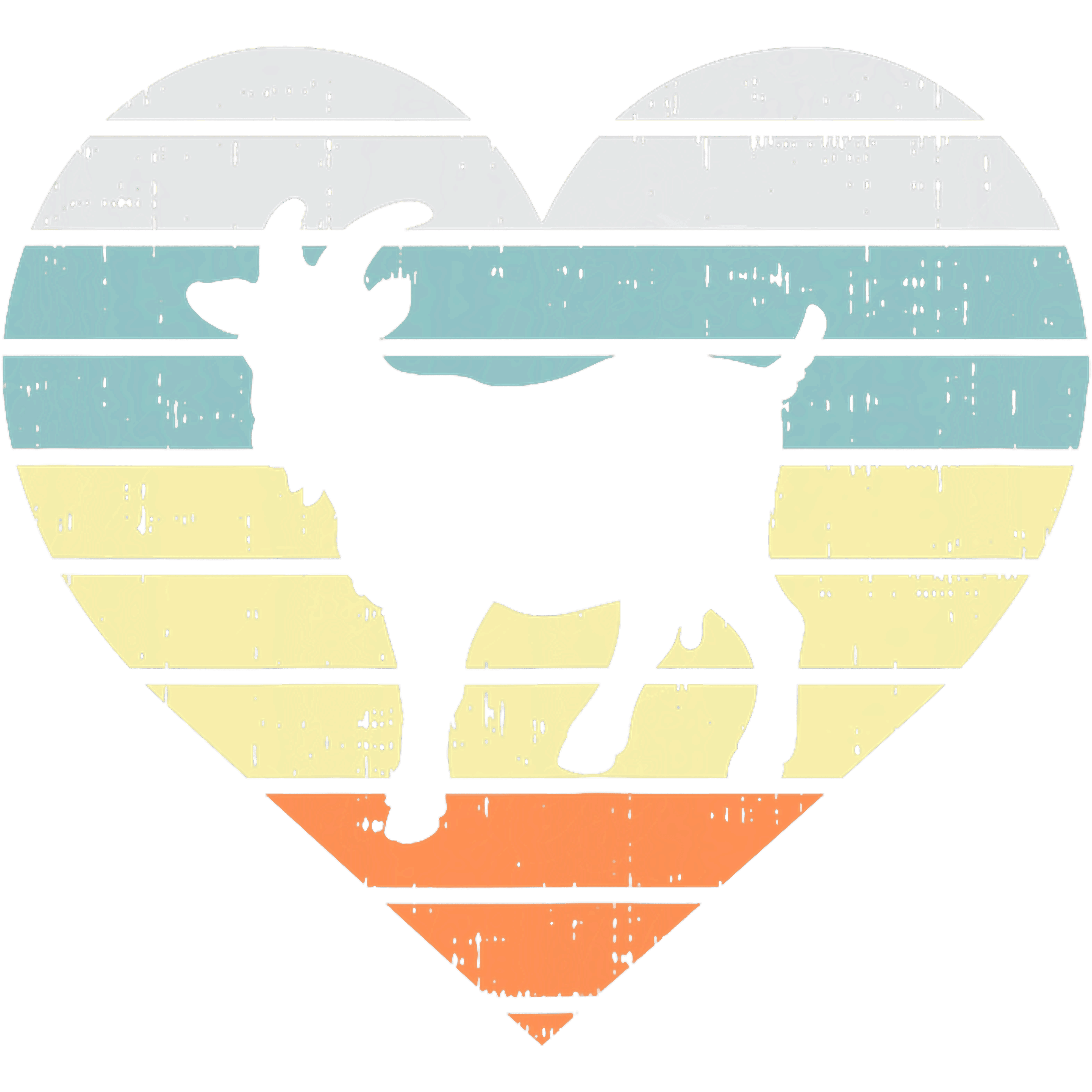 Vintage Goat Heart Silhouette DTF Transfer