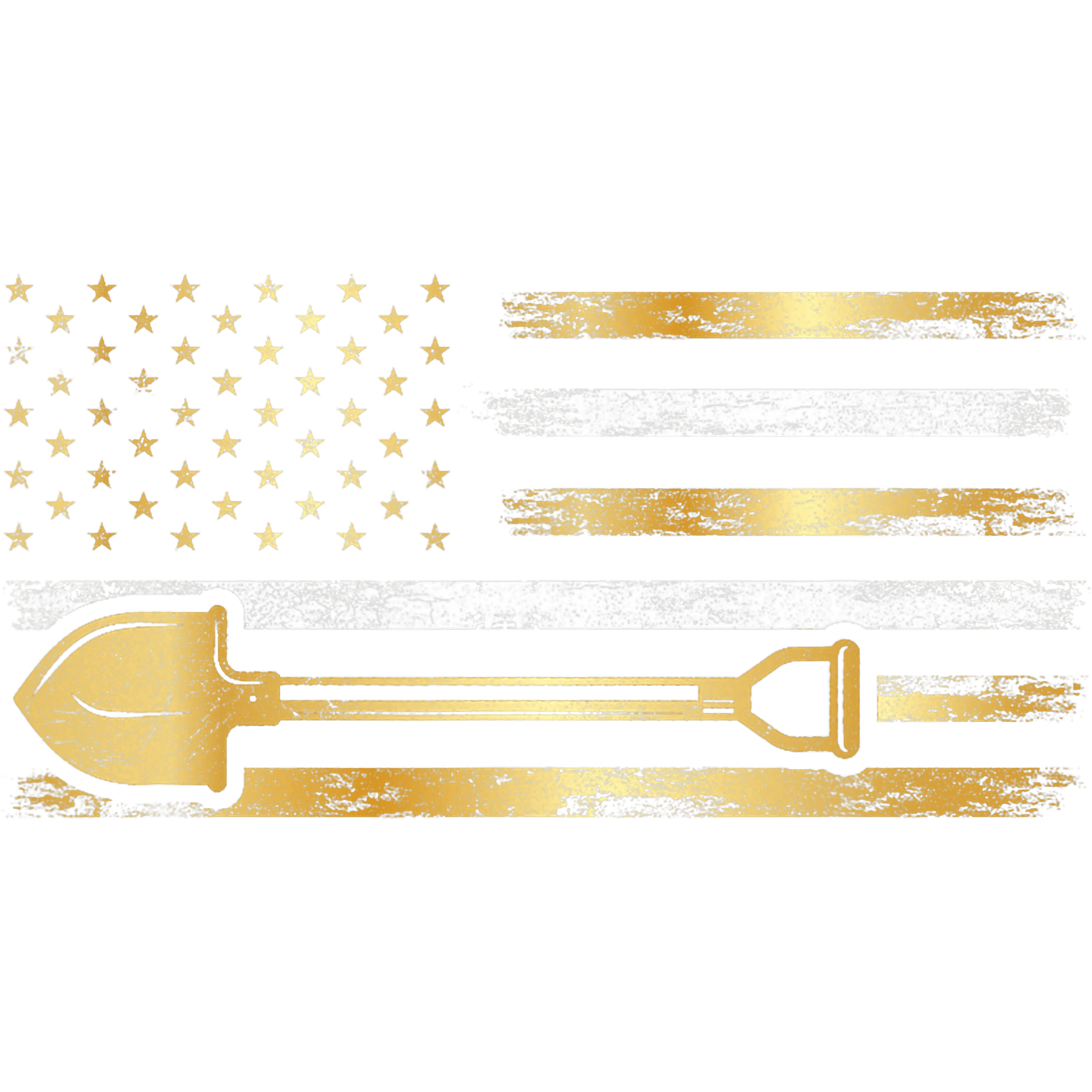 Patriotic Shovel American Flag DTF Transfer