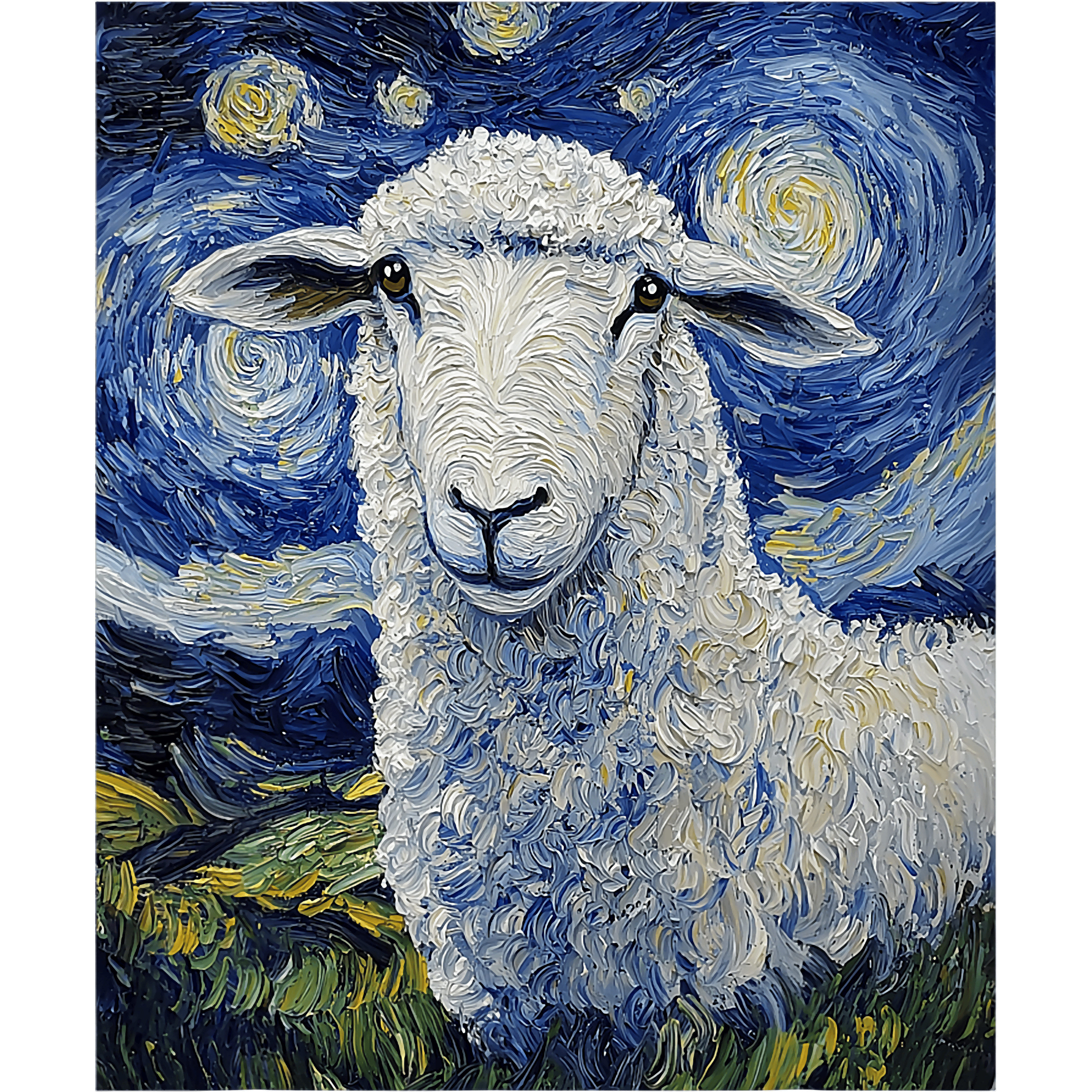 Starry Night Sheep Art DTF Transfer