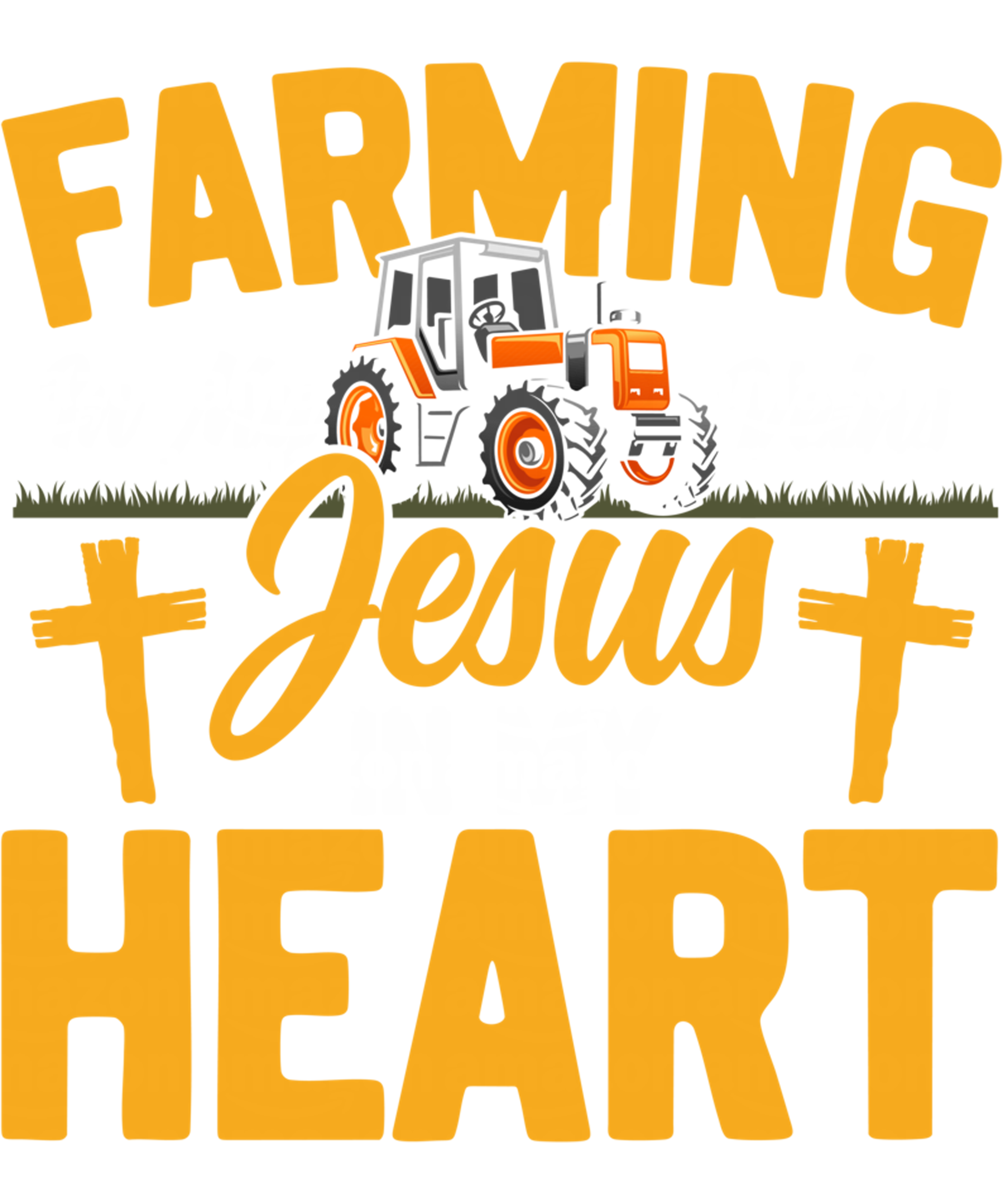 Farming With Jesus In My Heart DTF Transfer