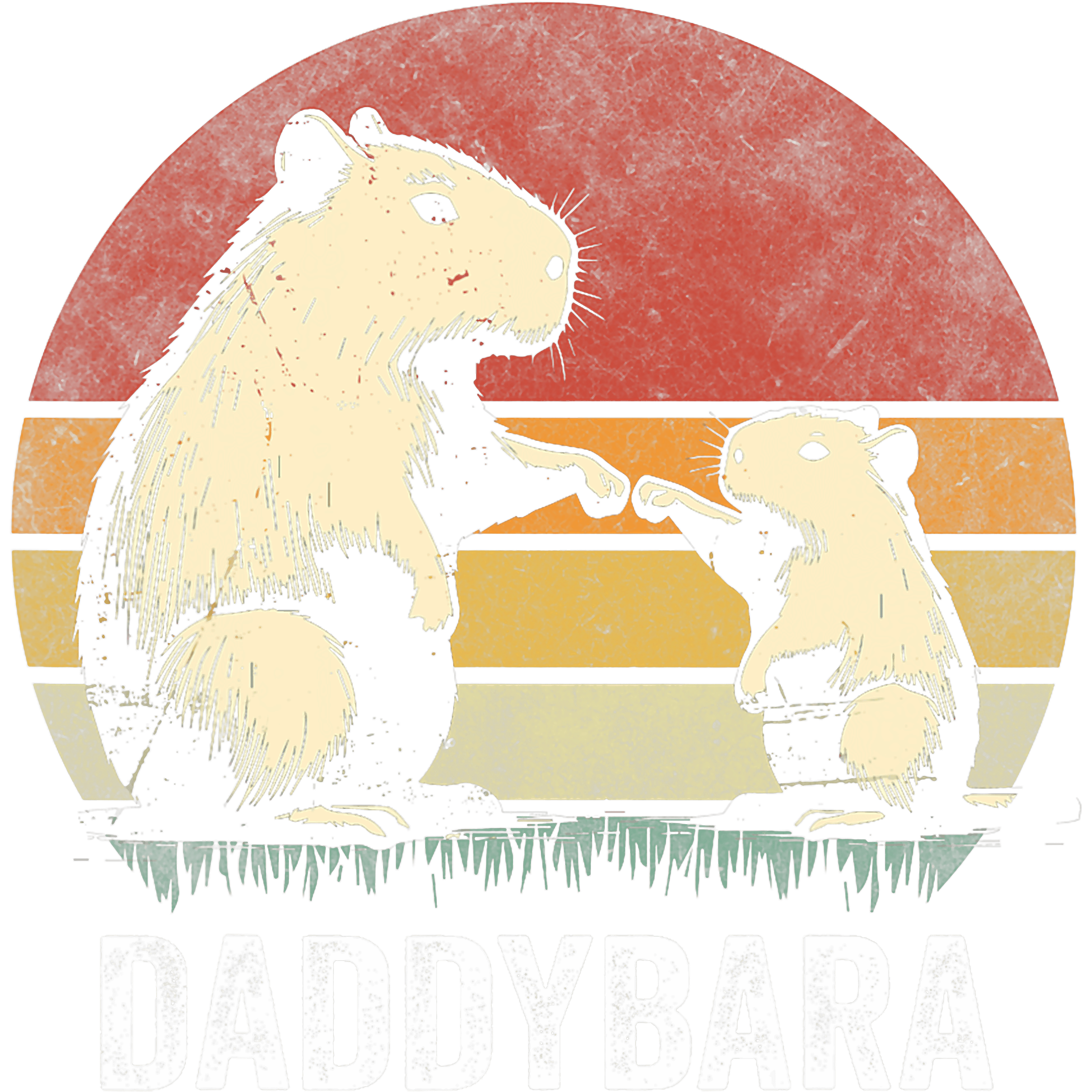 Daddybara Funny Capybara Dad Fathers Day DTF Transfer