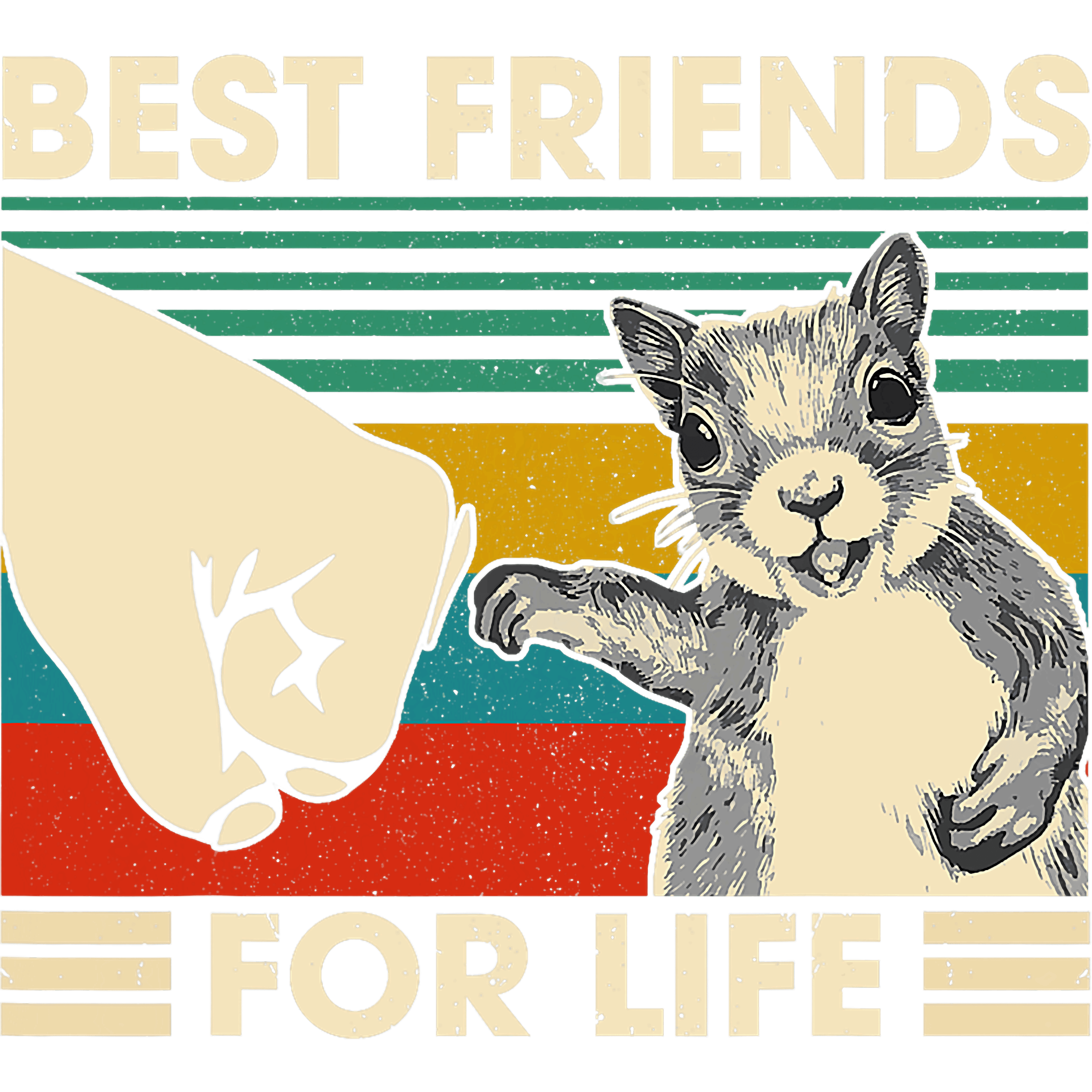 Best Friends For Life Cute Bunny Rabbit DTF Transfer